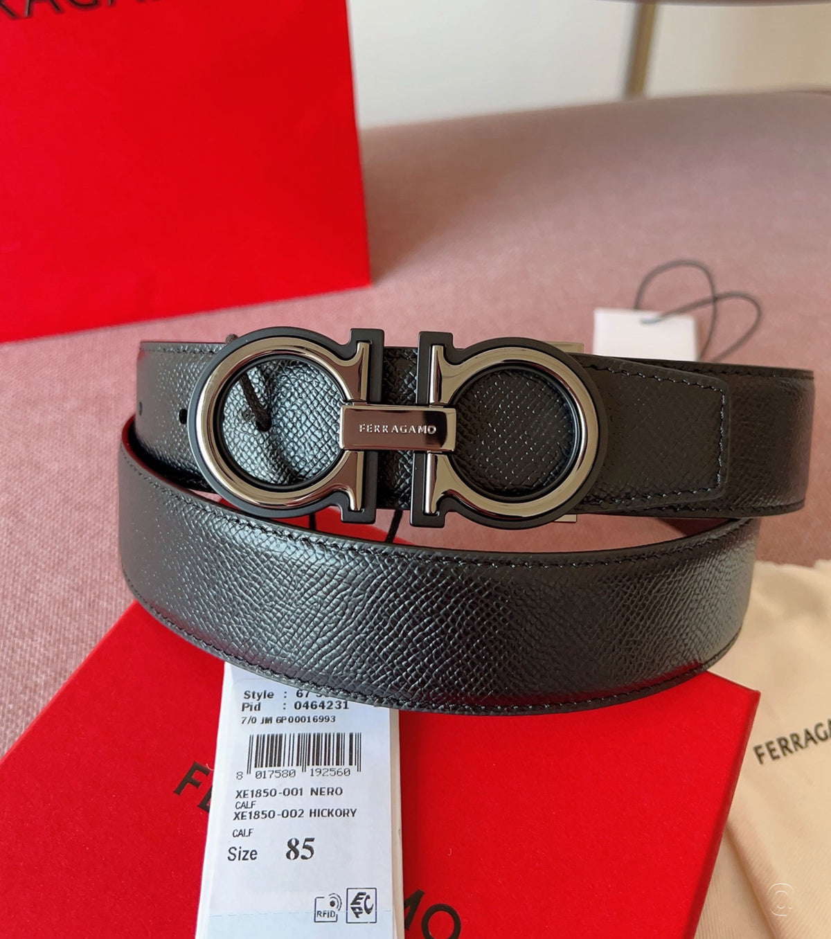 Reversible and adjustable Gancini belt