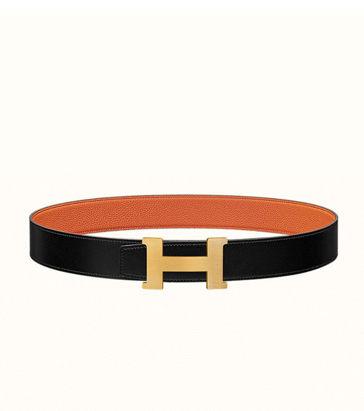 Reversible belt with H-shaped buckle