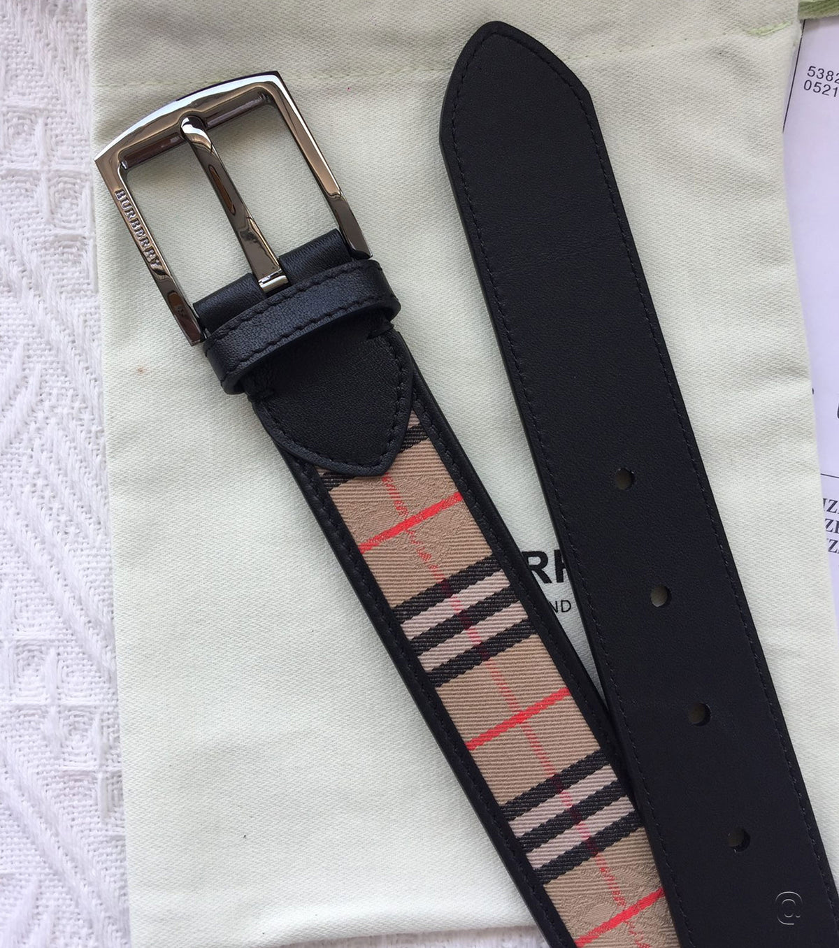 1983 Check And Leather Belt