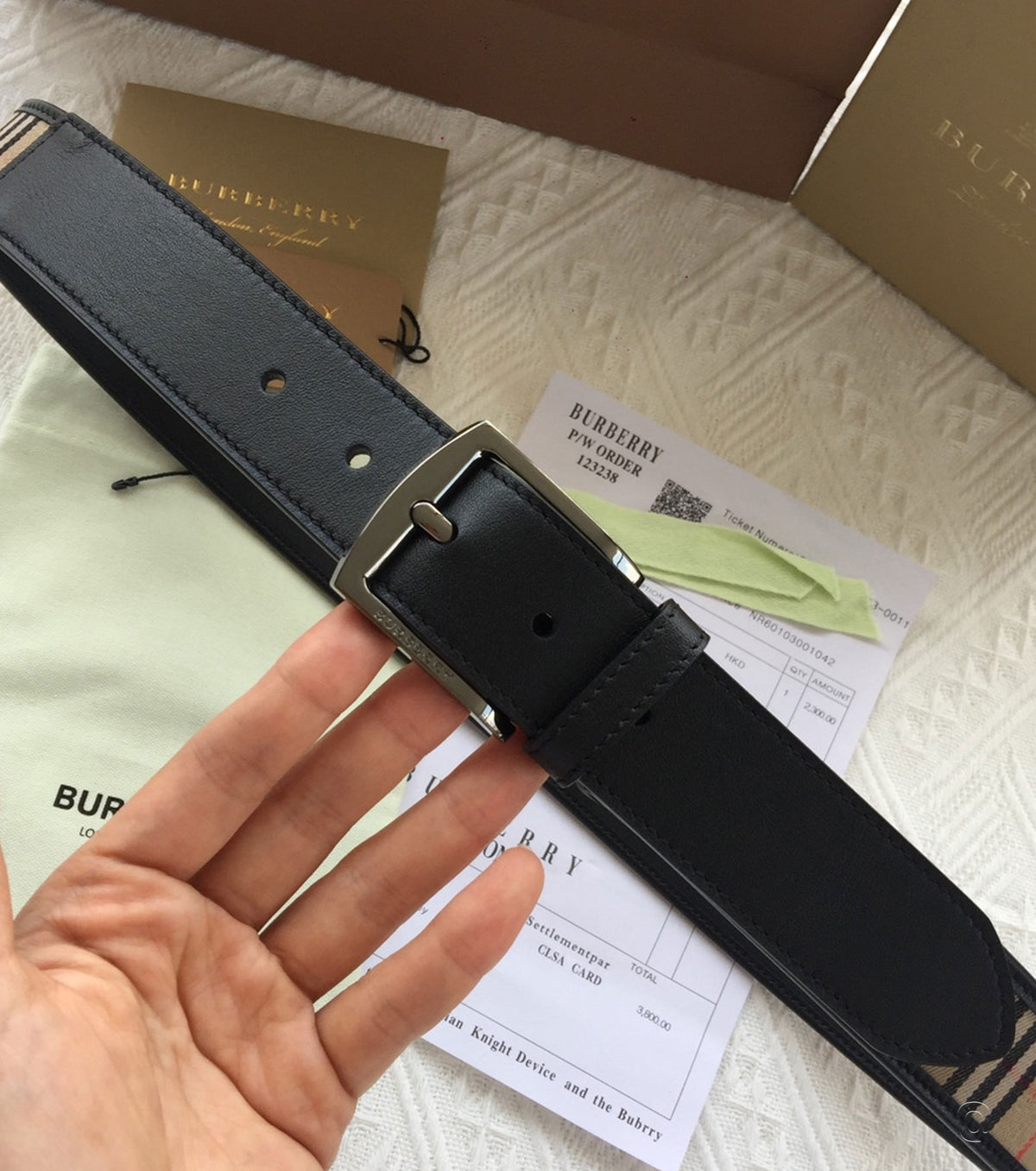 1983 Check And Leather Belt