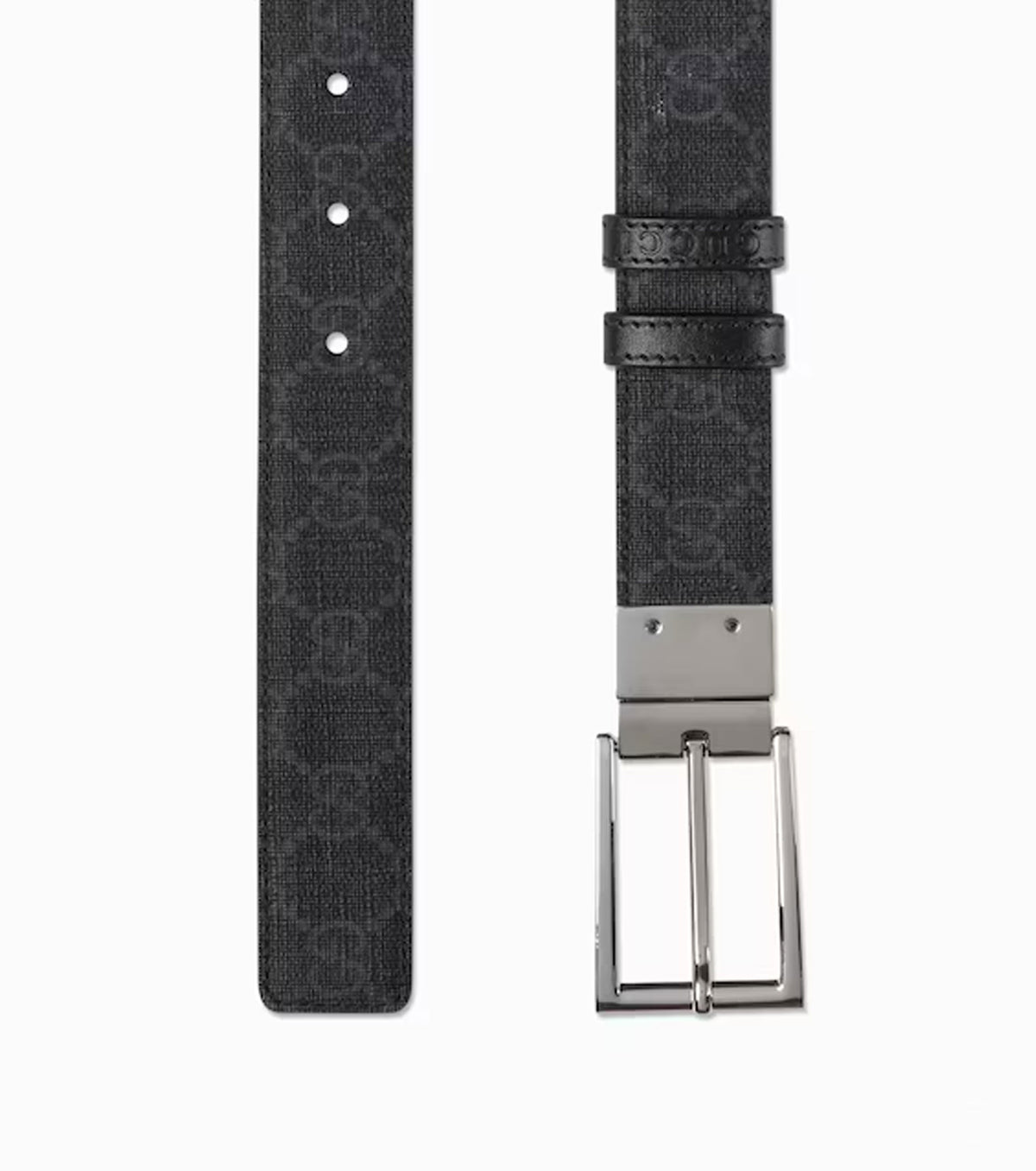Reversible belt with rectangular buckle