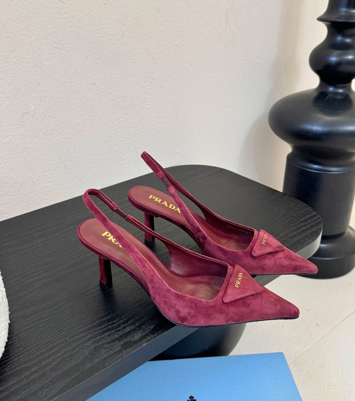 Suede slingback pumps