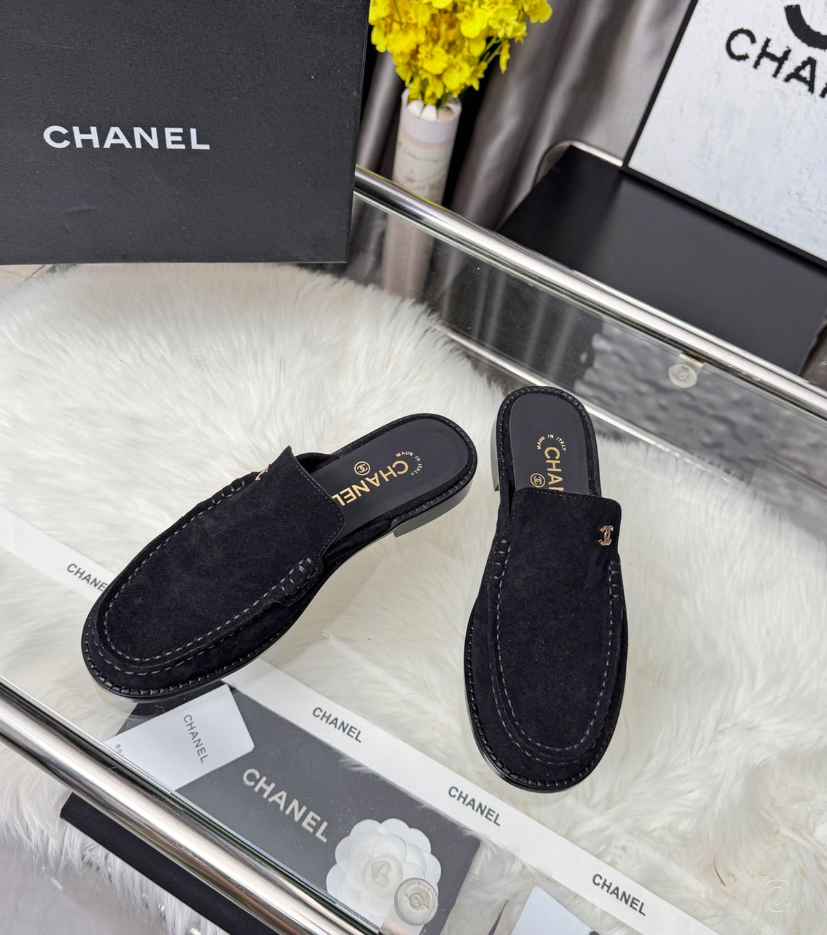 Suede Calfskin Mules