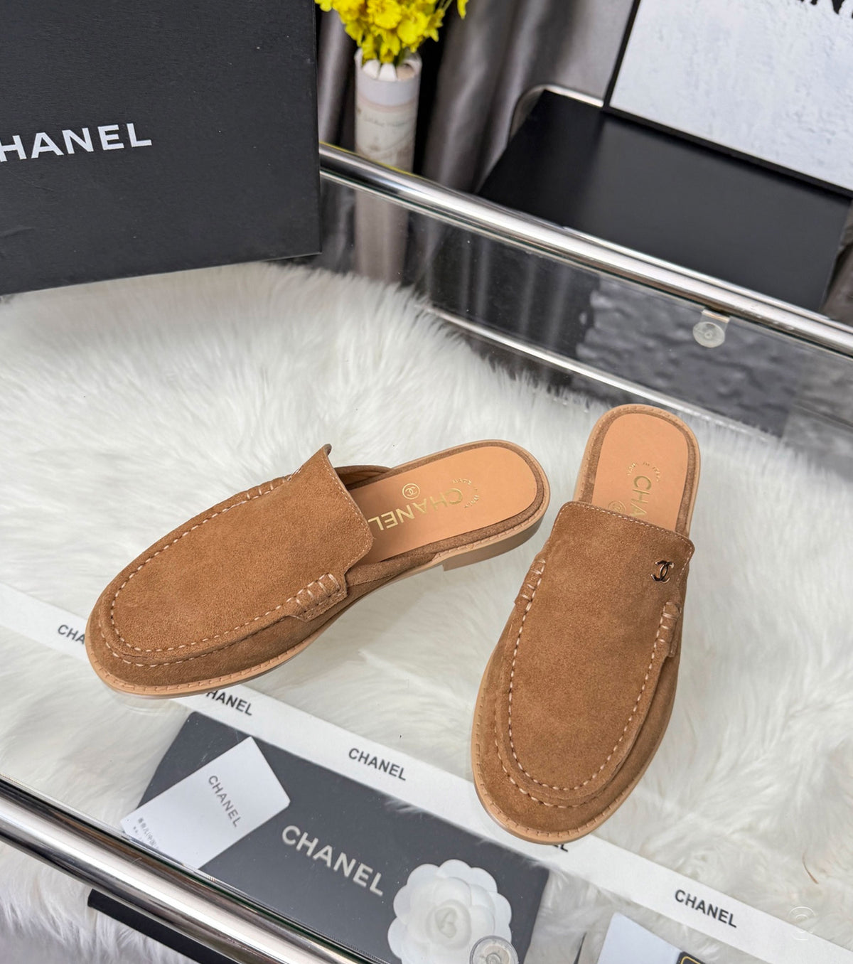 Suede Calfskin Mules