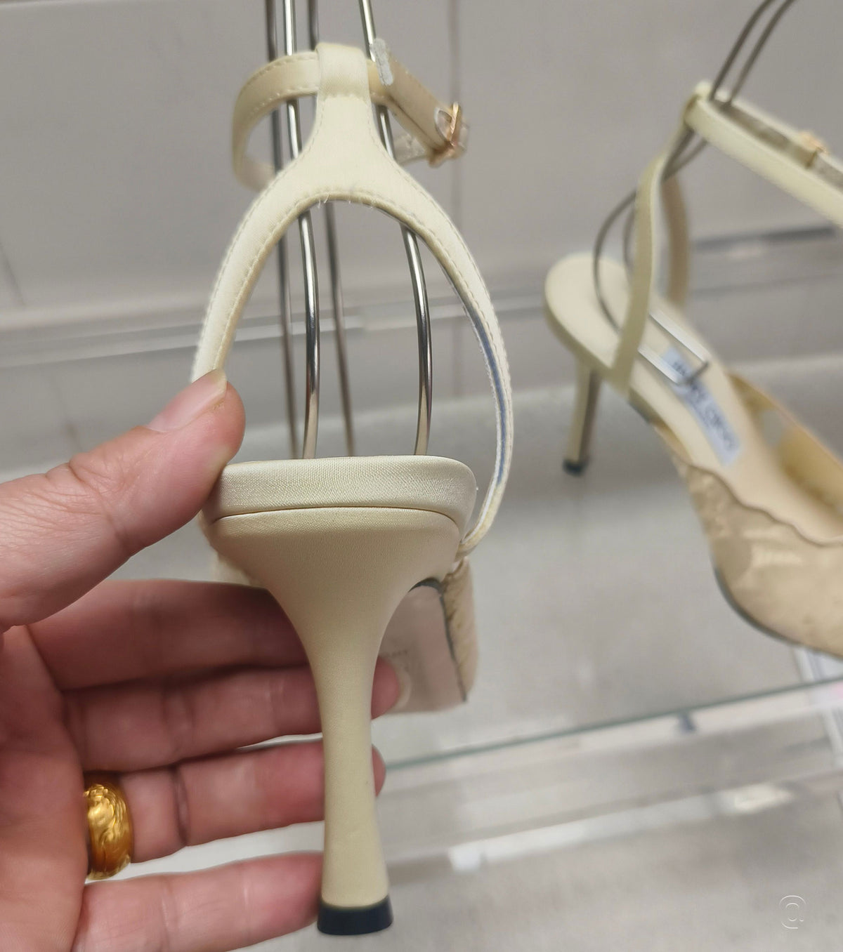 Faiz Lace Pumps with Metal Lace Detail