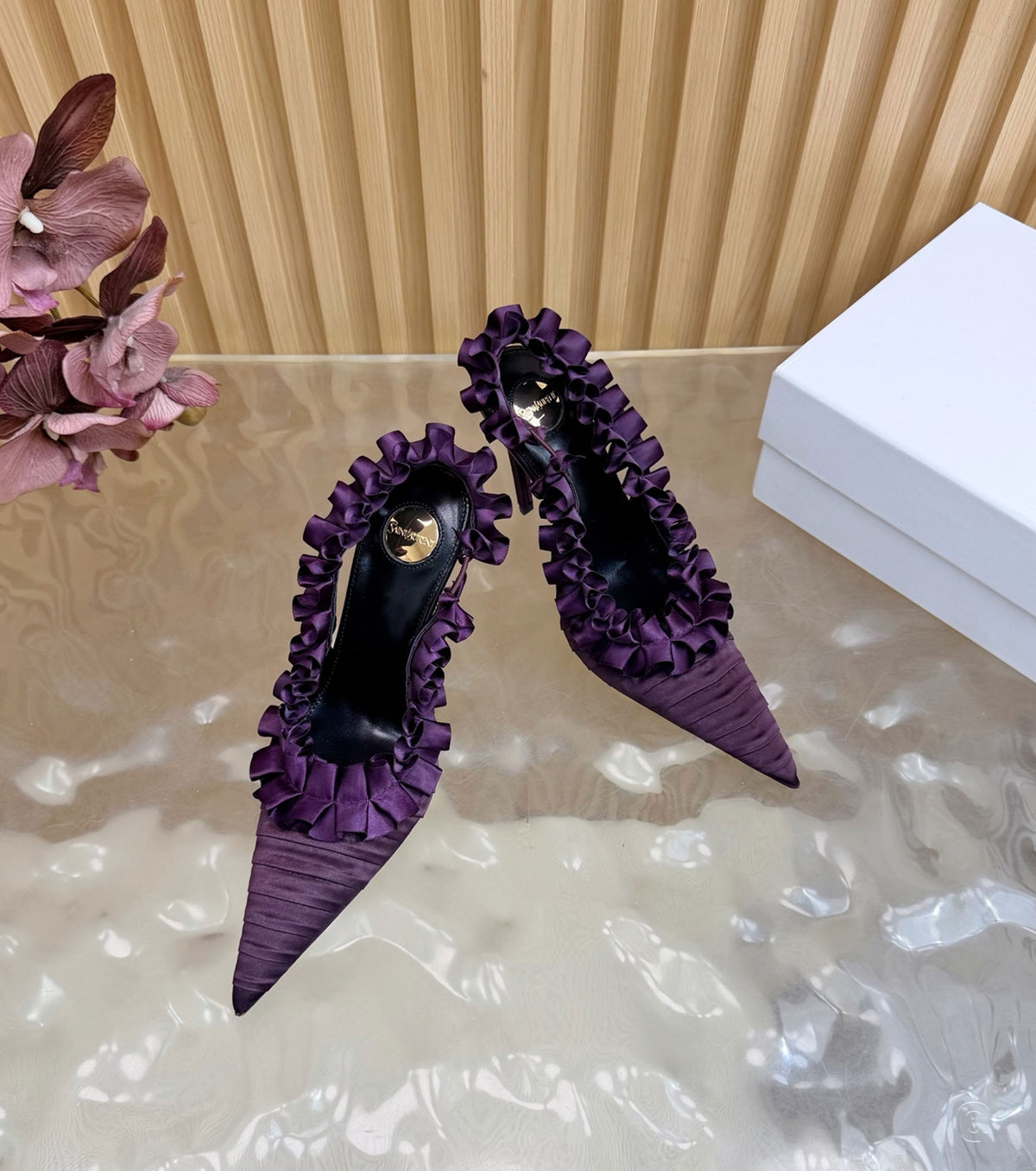 MADELEINE slingback pumps in silk taffeta