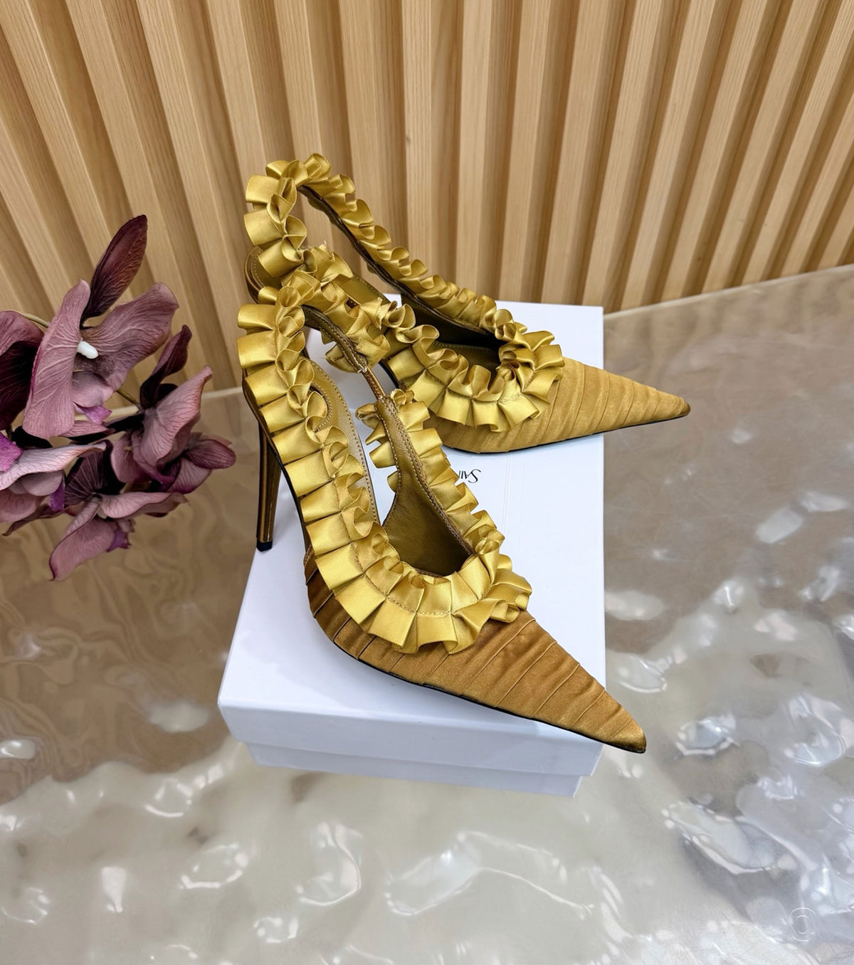 MADELEINE slingback pumps in silk taffeta