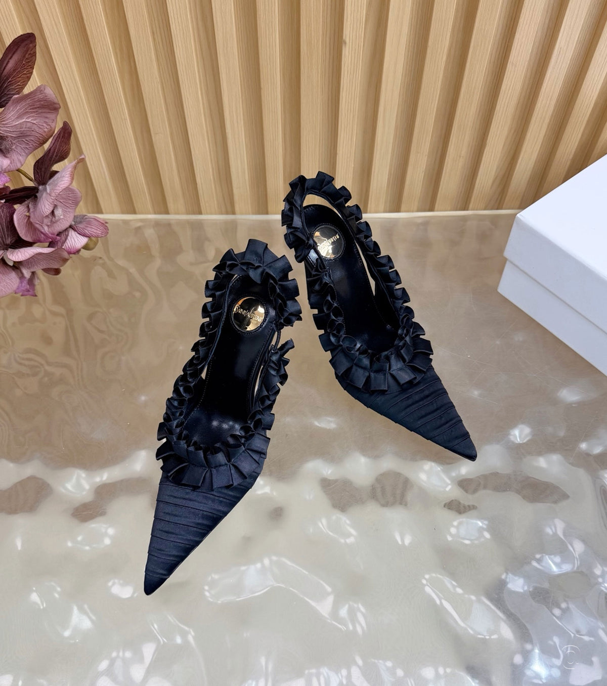 MADELEINE slingback pumps in silk taffeta