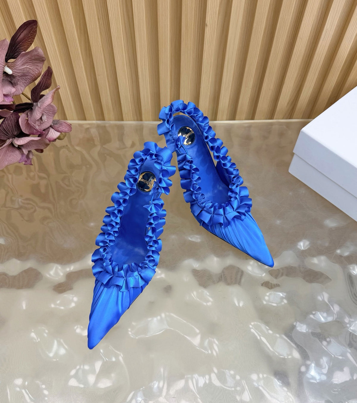 MADELEINE slingback pumps in silk taffeta