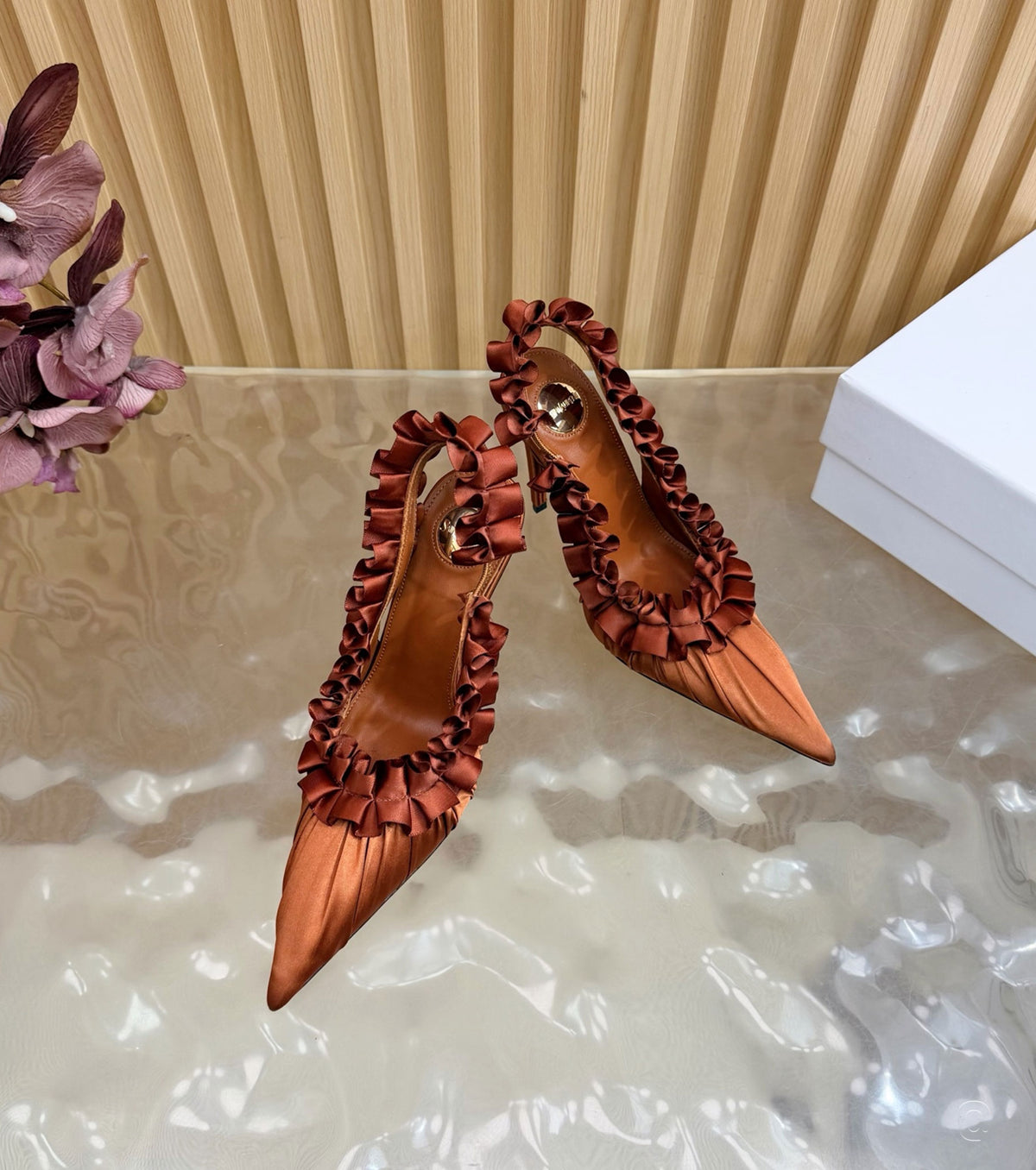 MADELEINE slingback pumps in silk taffeta