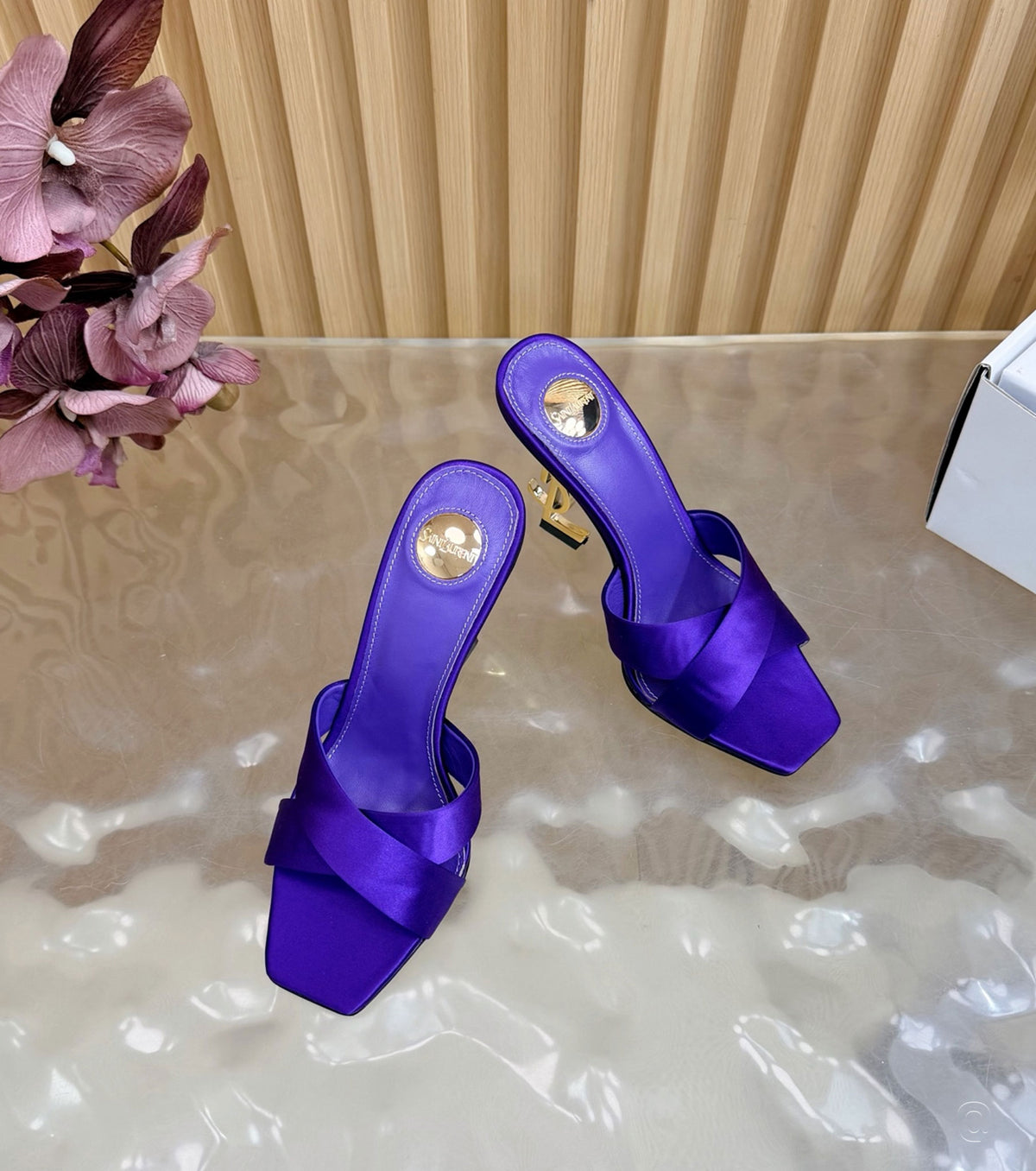 OPYUM mules in satin crepe