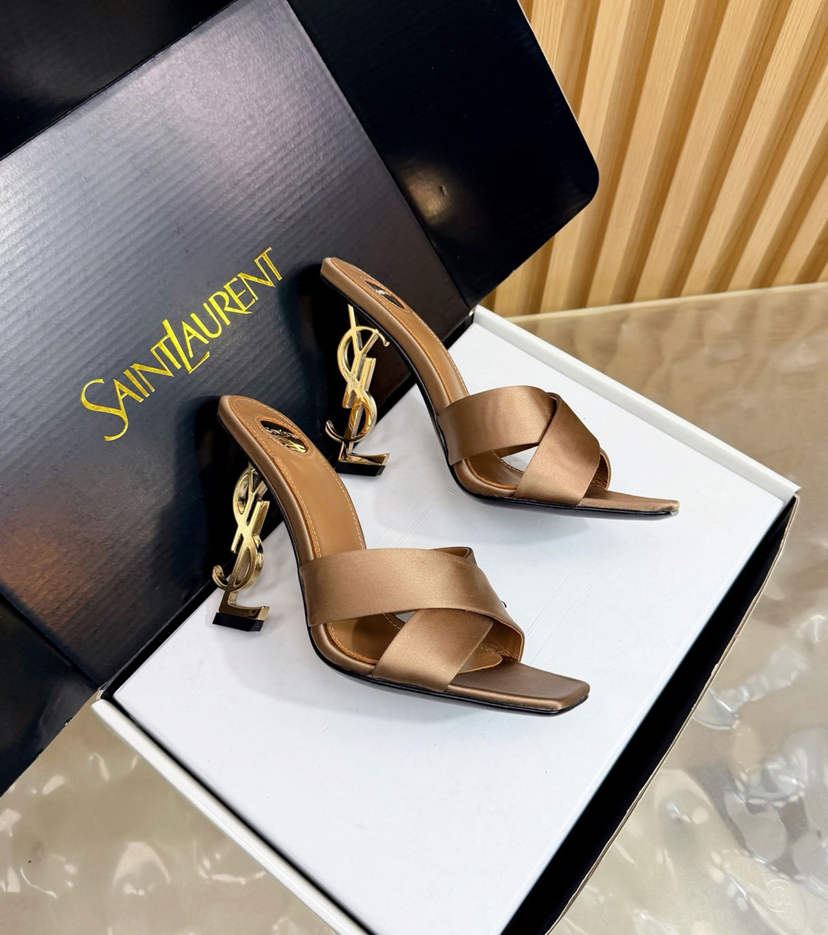 OPYUM mules in satin crepe