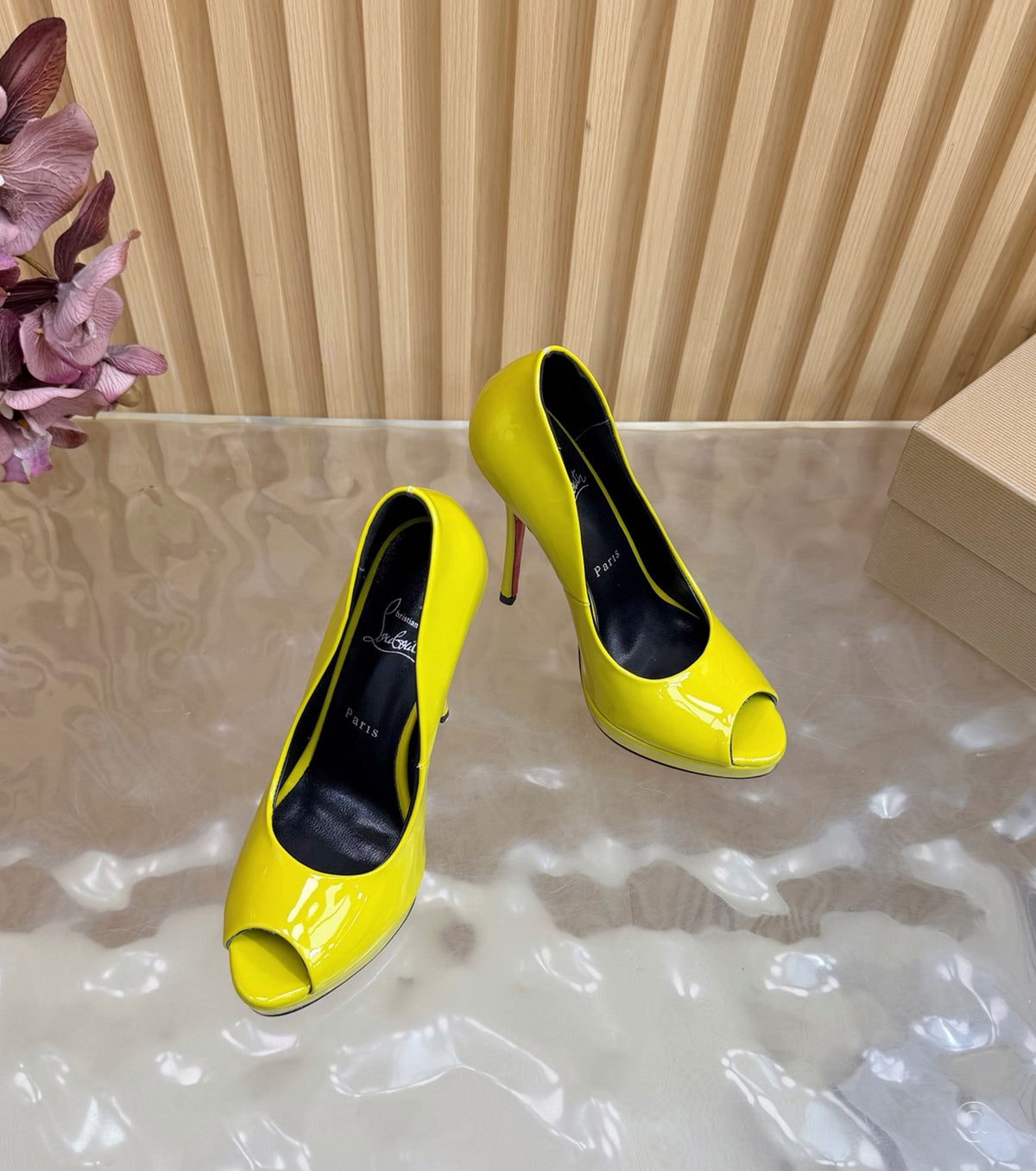 120mm Lady Z Patent Leather Peep-Toe Pumps