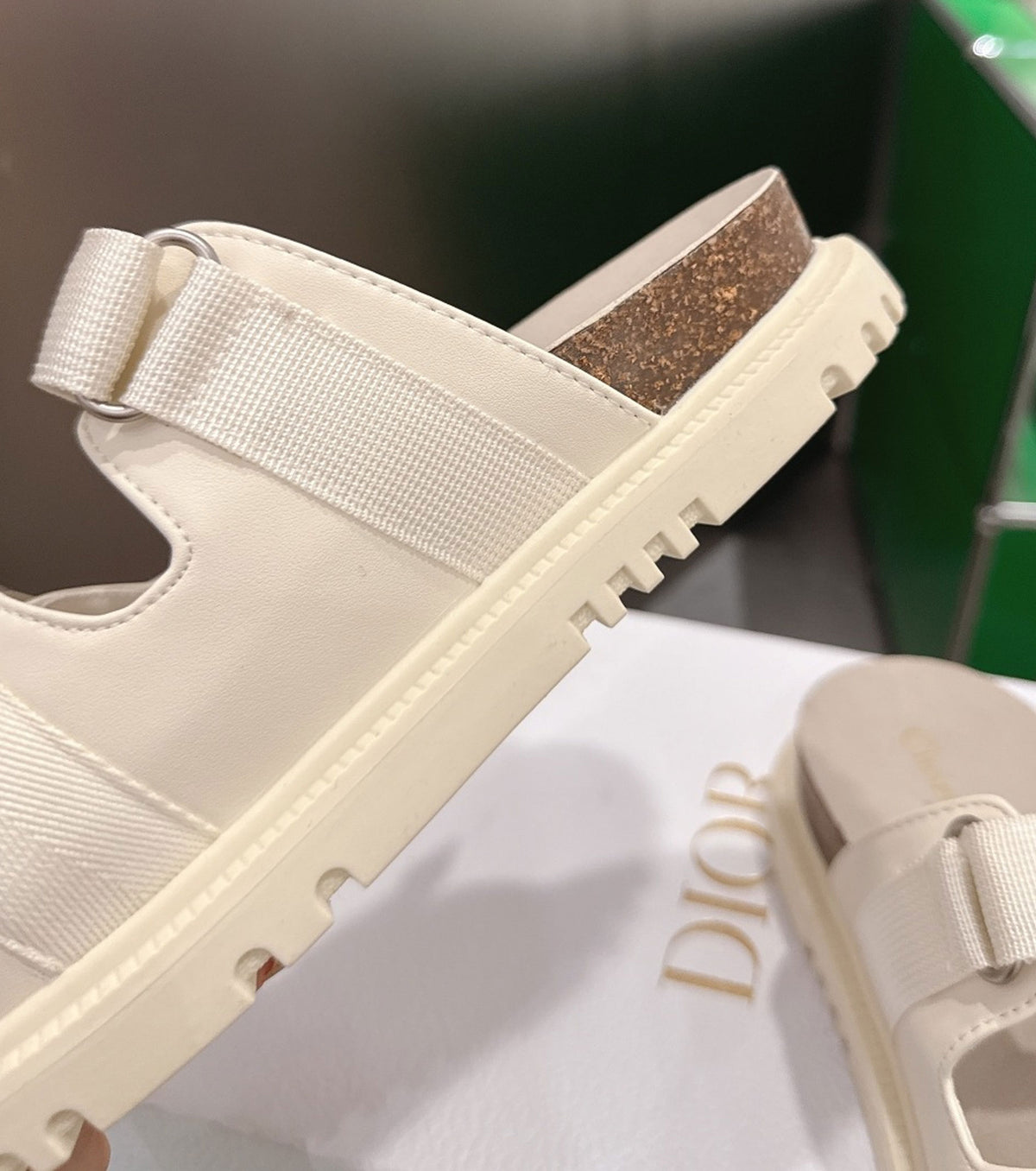 Lambskin and Technical Fabric Slide