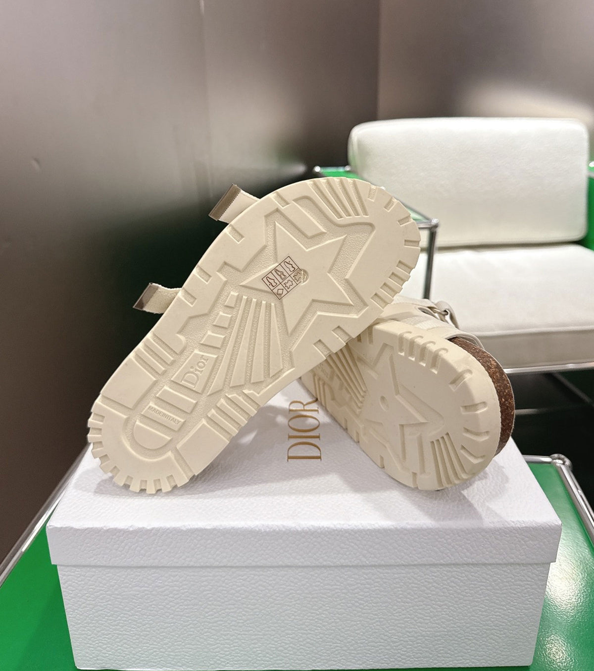 Lambskin and Technical Fabric Slide