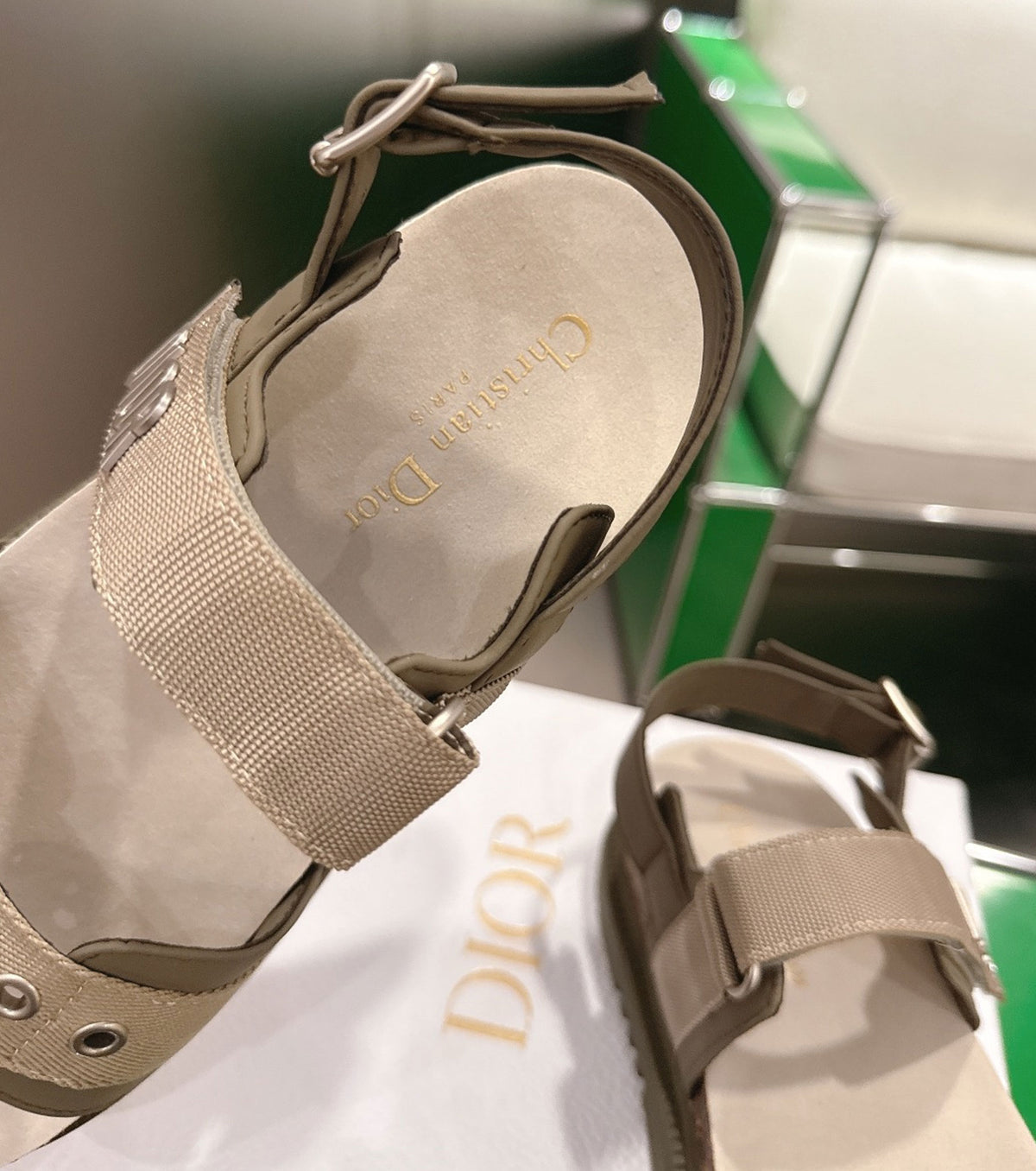 Lambskin and Technical Fabric Sandal