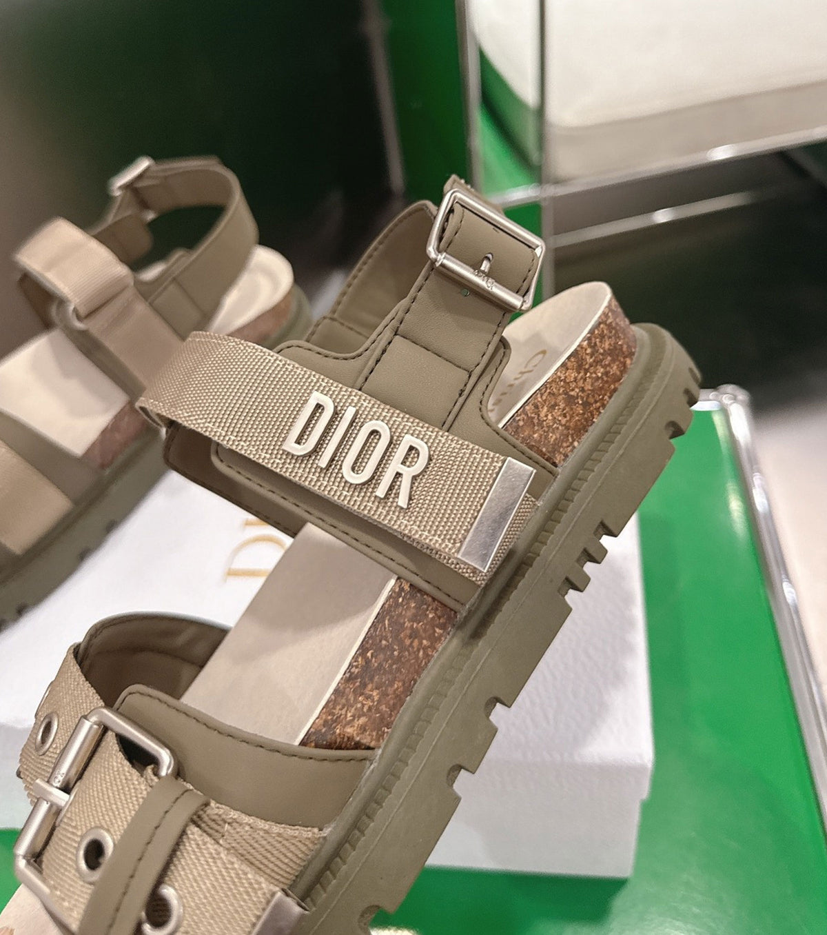 Lambskin and Technical Fabric Sandal