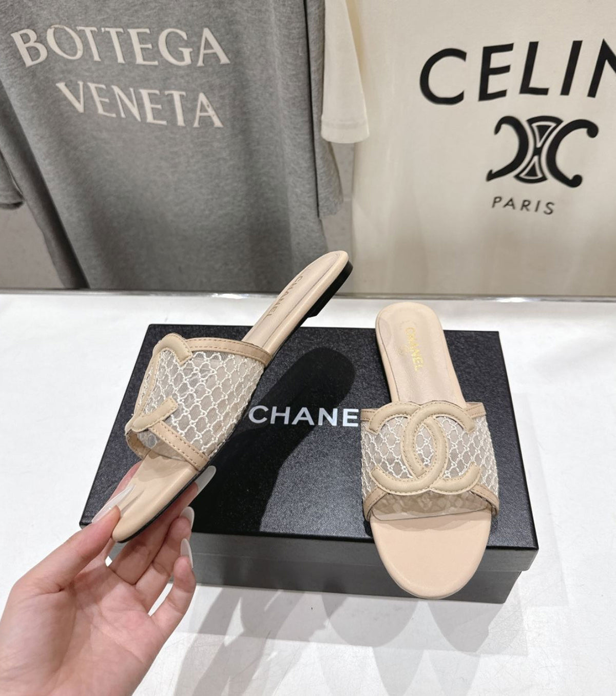 Leather slides