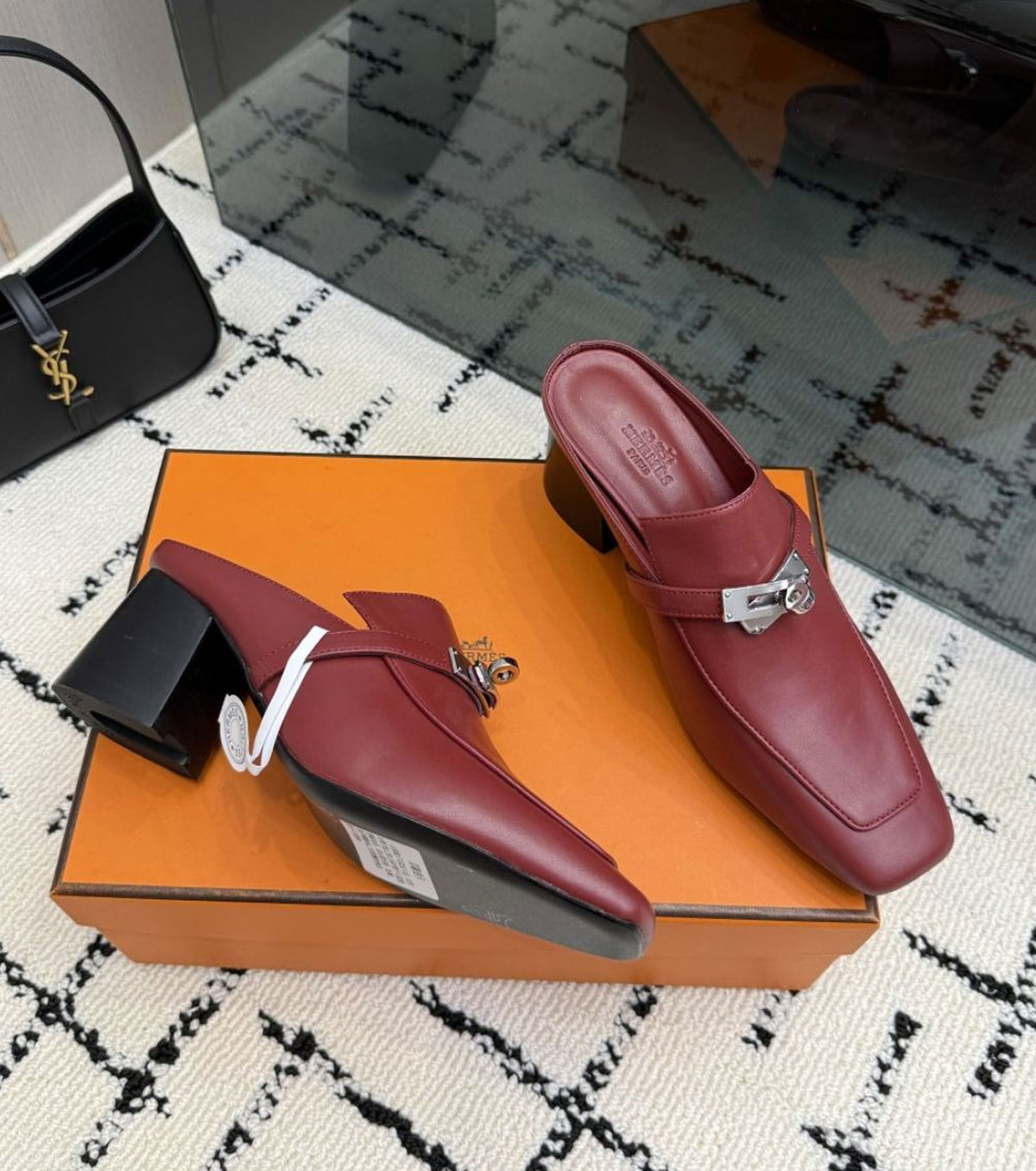 Leather Blossom Mules