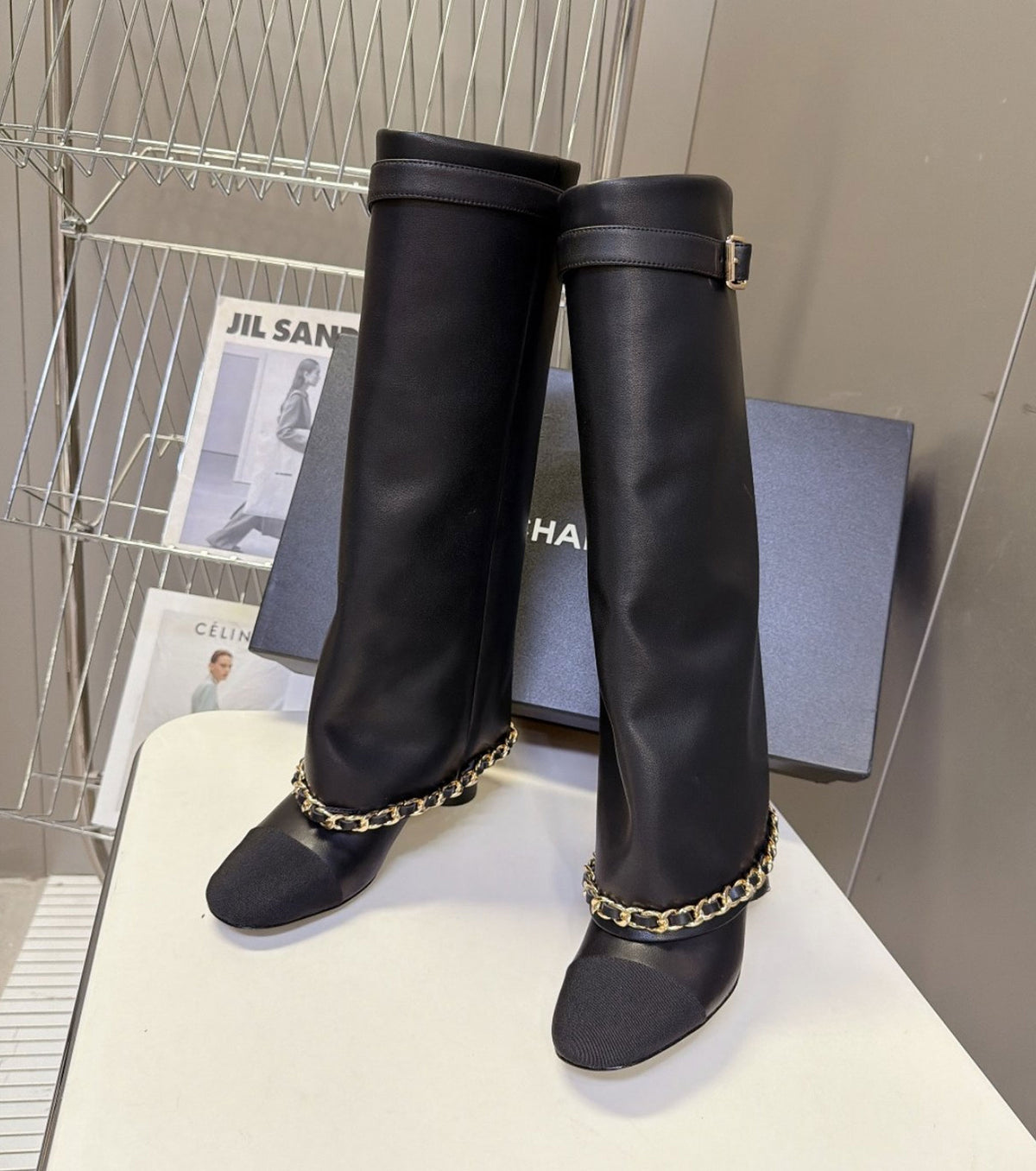 Leather boots