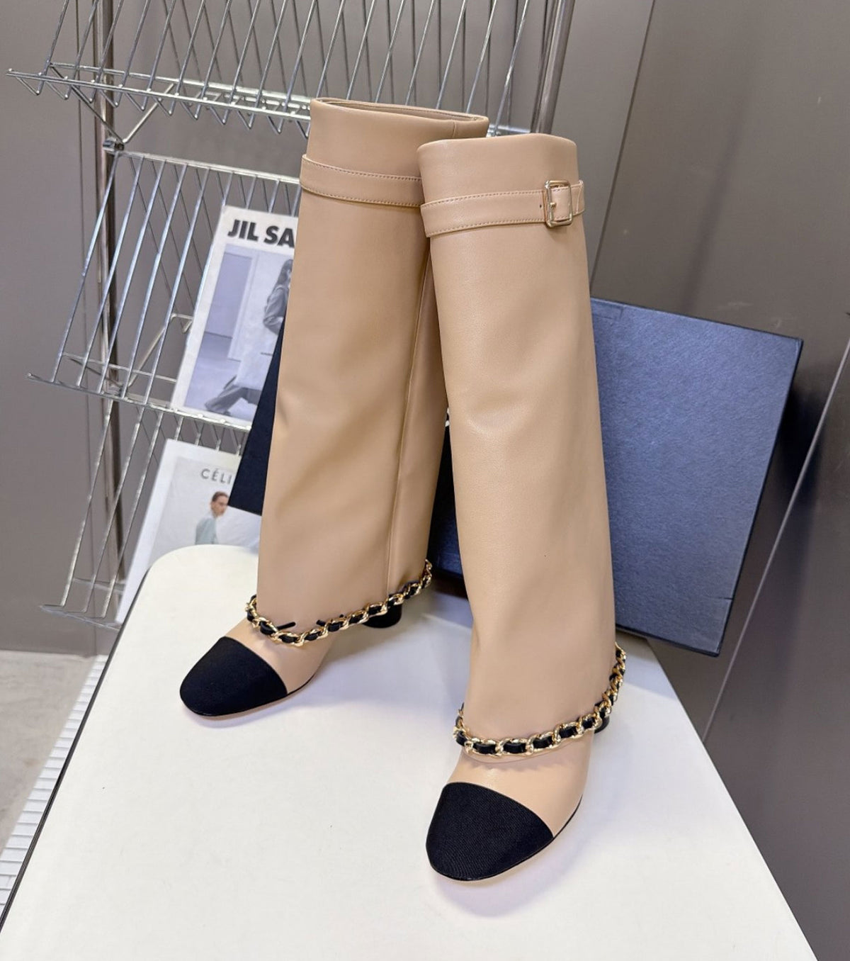 Leather boots