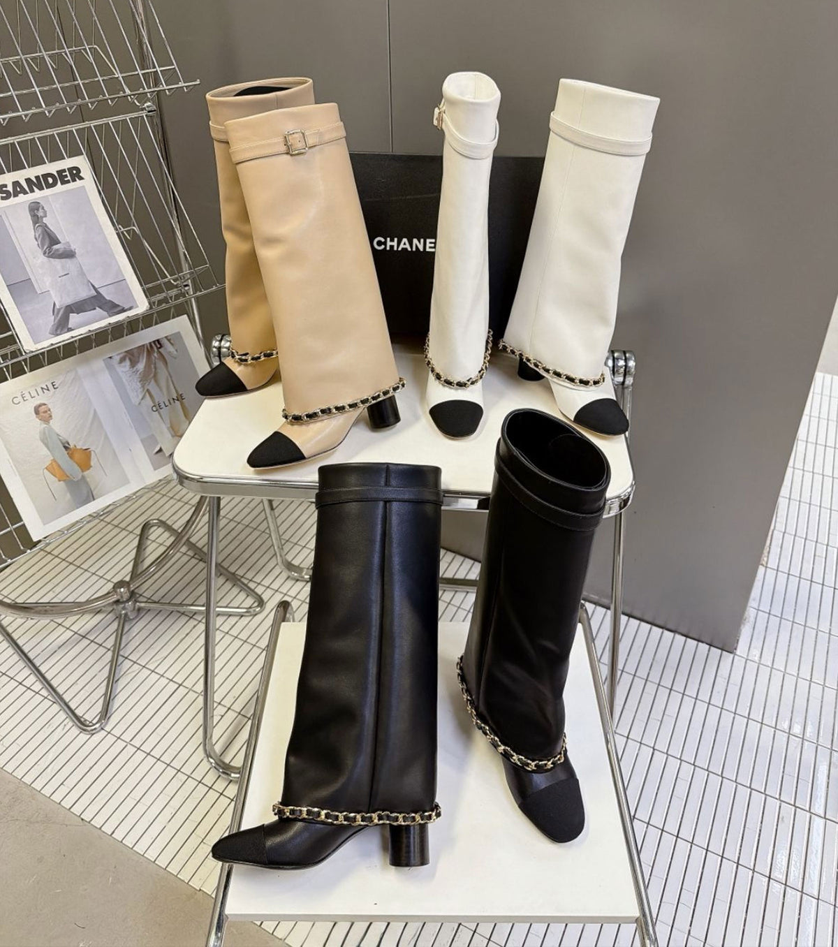 Leather boots
