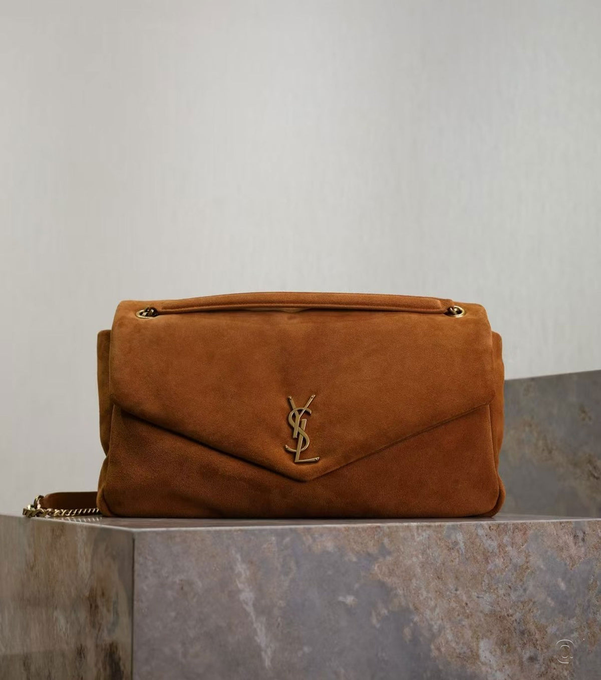 Calypso Large padded suede shoulder bag