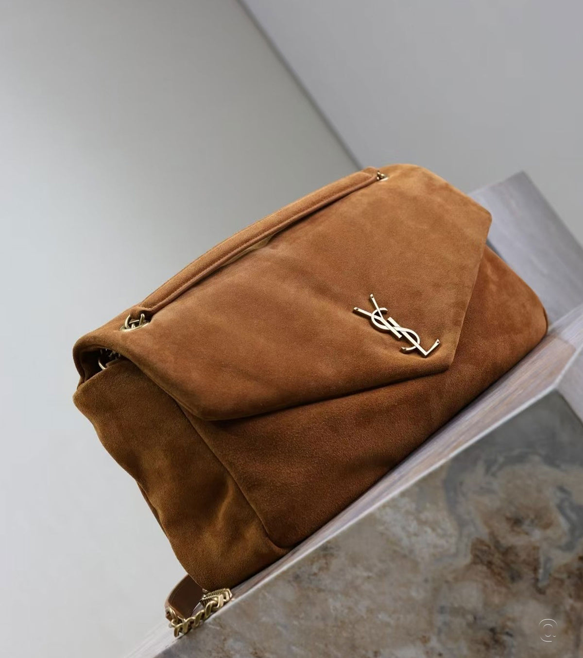 Calypso Large padded suede shoulder bag