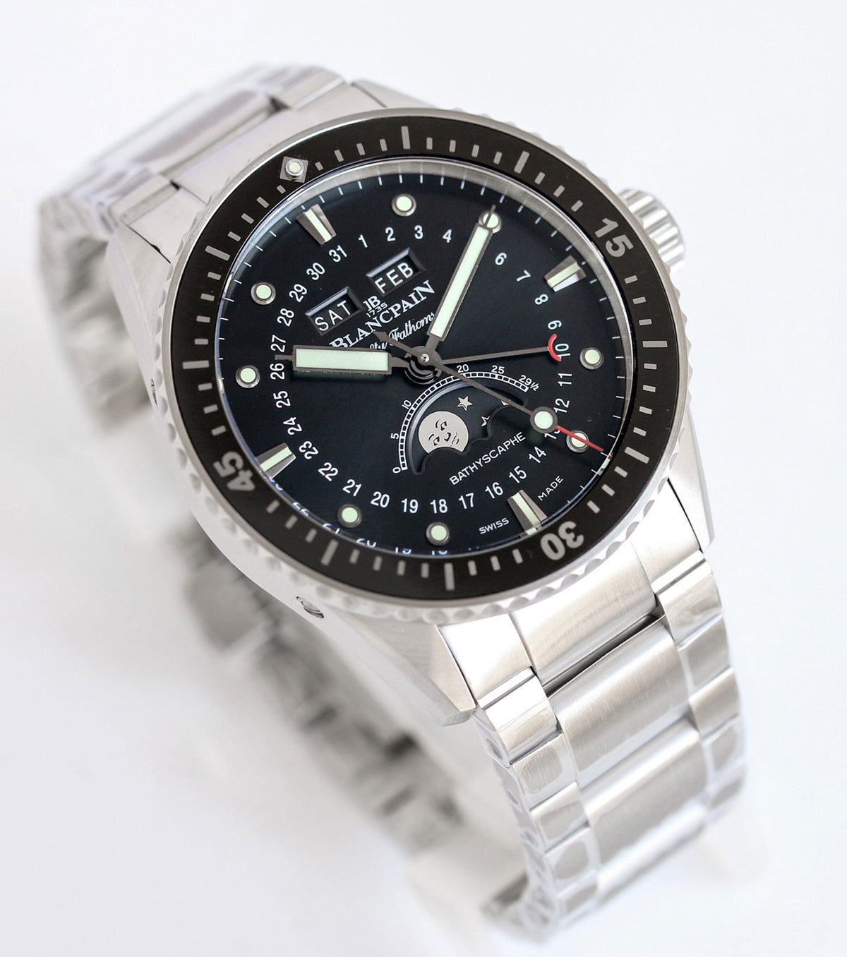 Fifty Fathoms Bathyscaphe Quantieme Complet Phases de Lune