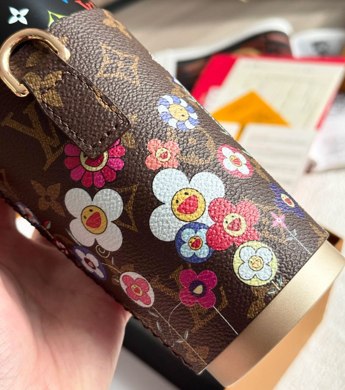 Monogram coffee cup and cup case