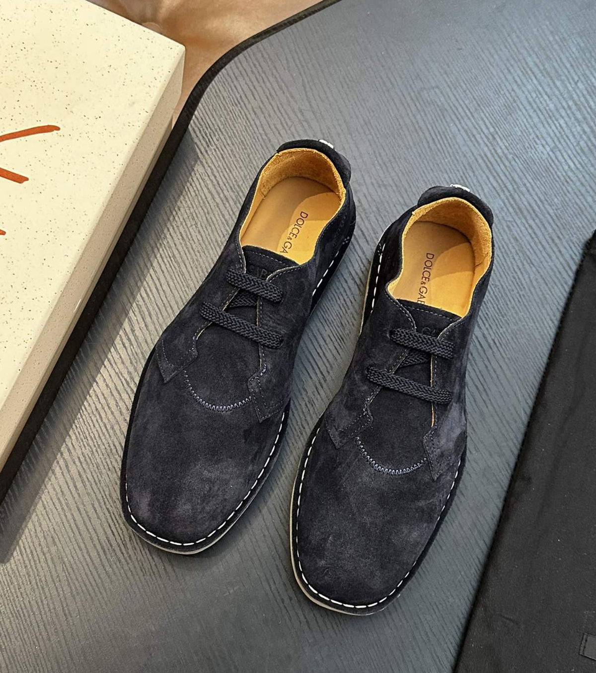 Logo-Tag Suede Derby Shoes