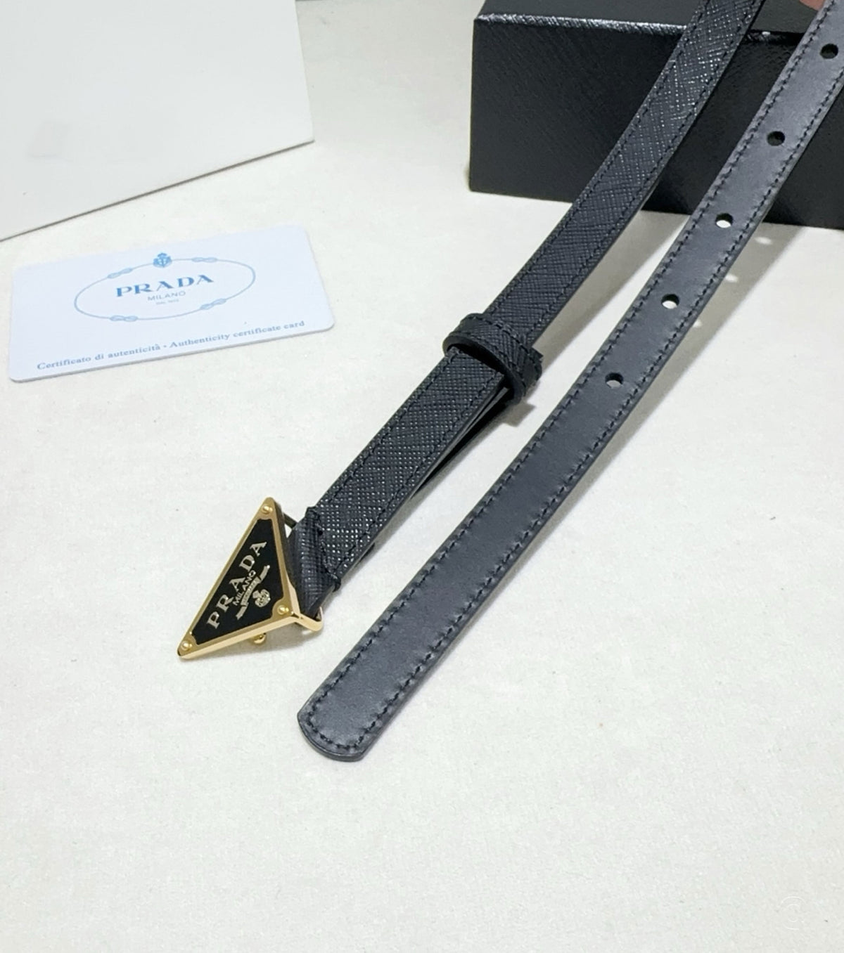 Saffiano leather belt