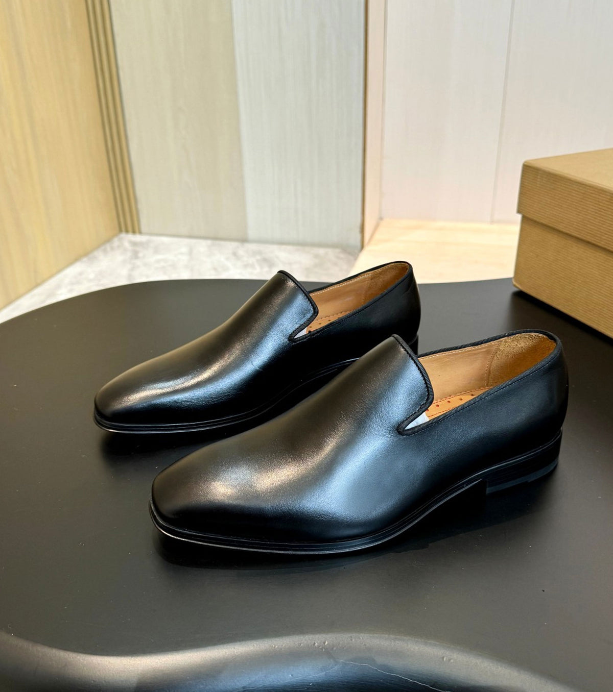 Leather loafers