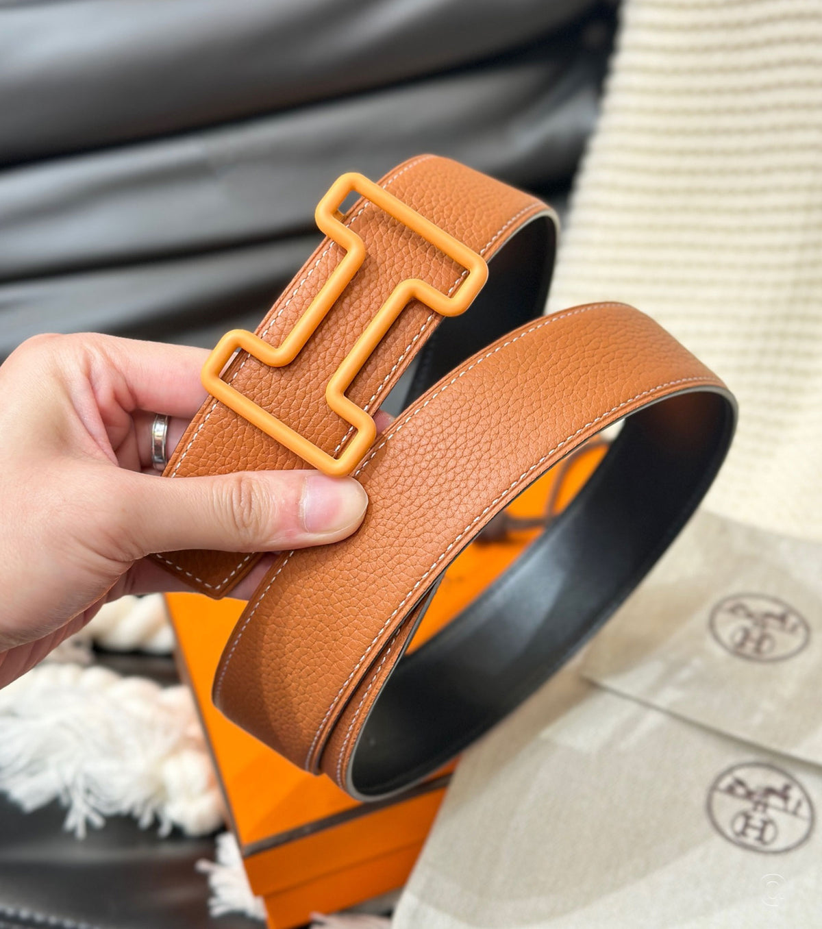 Tonight Color belt buckle & Reversible leather strap 38 mm