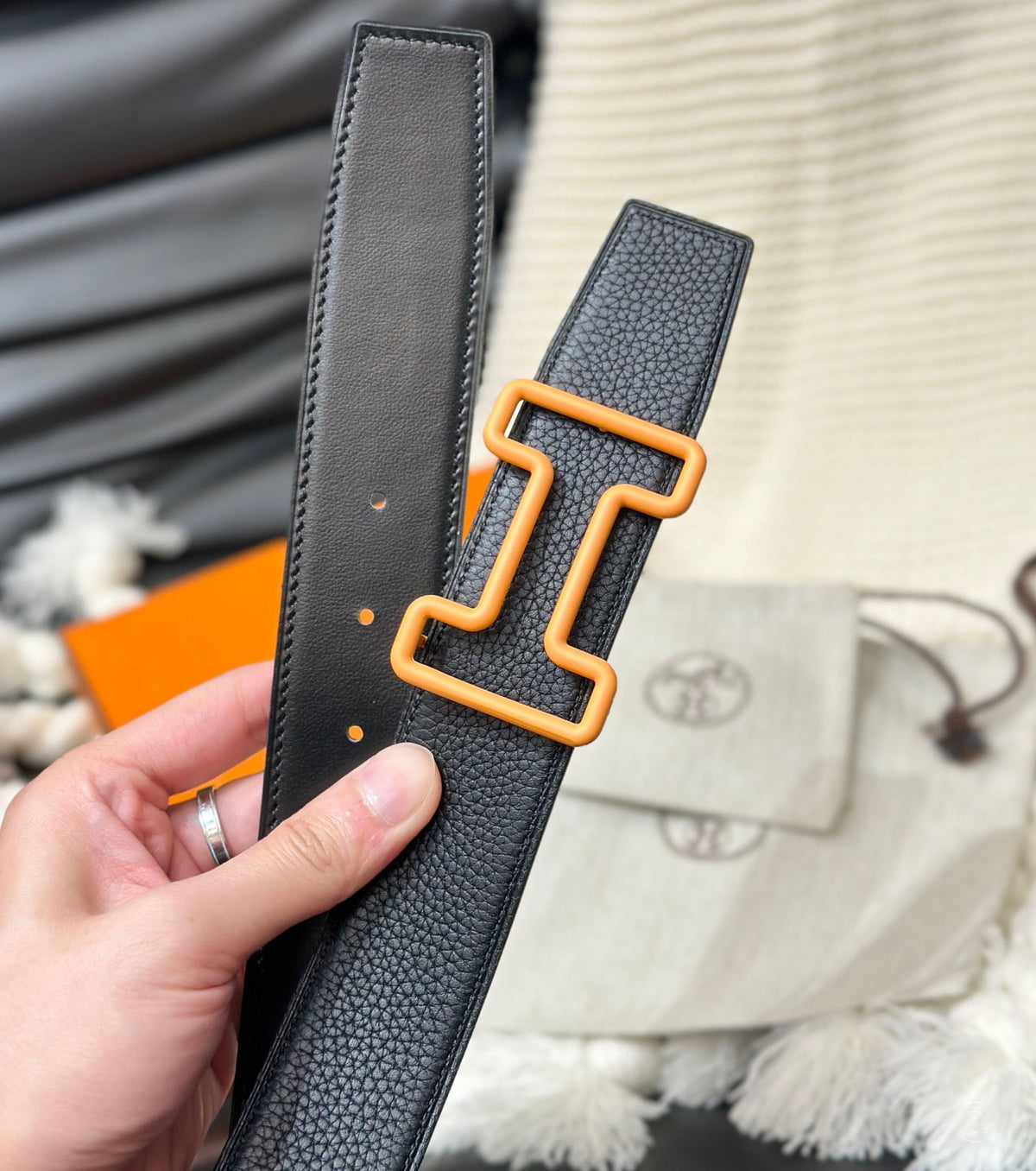 Tonight Color belt buckle & Reversible leather strap 38 mm