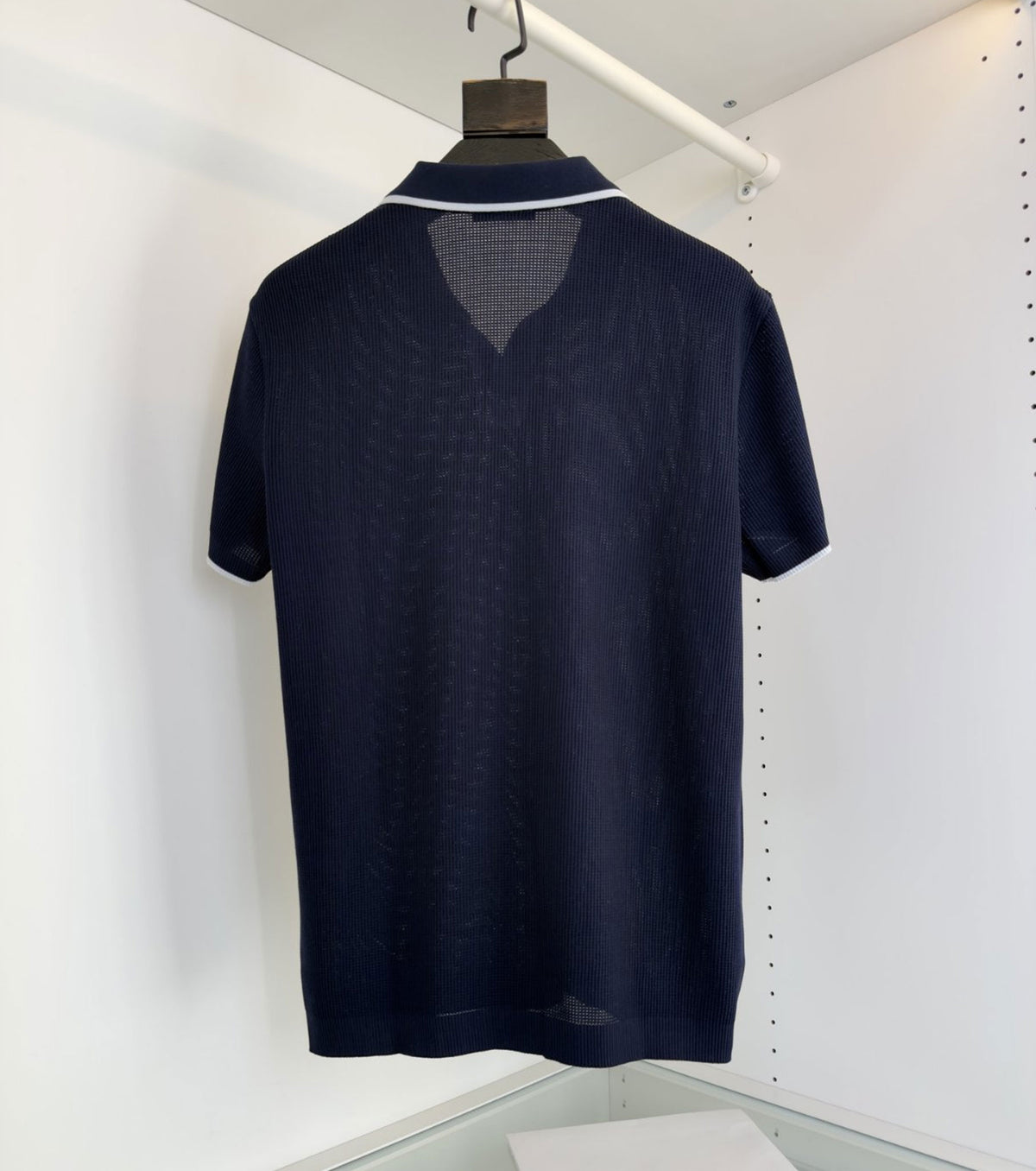 Fine-Knitted Polo T-shirt