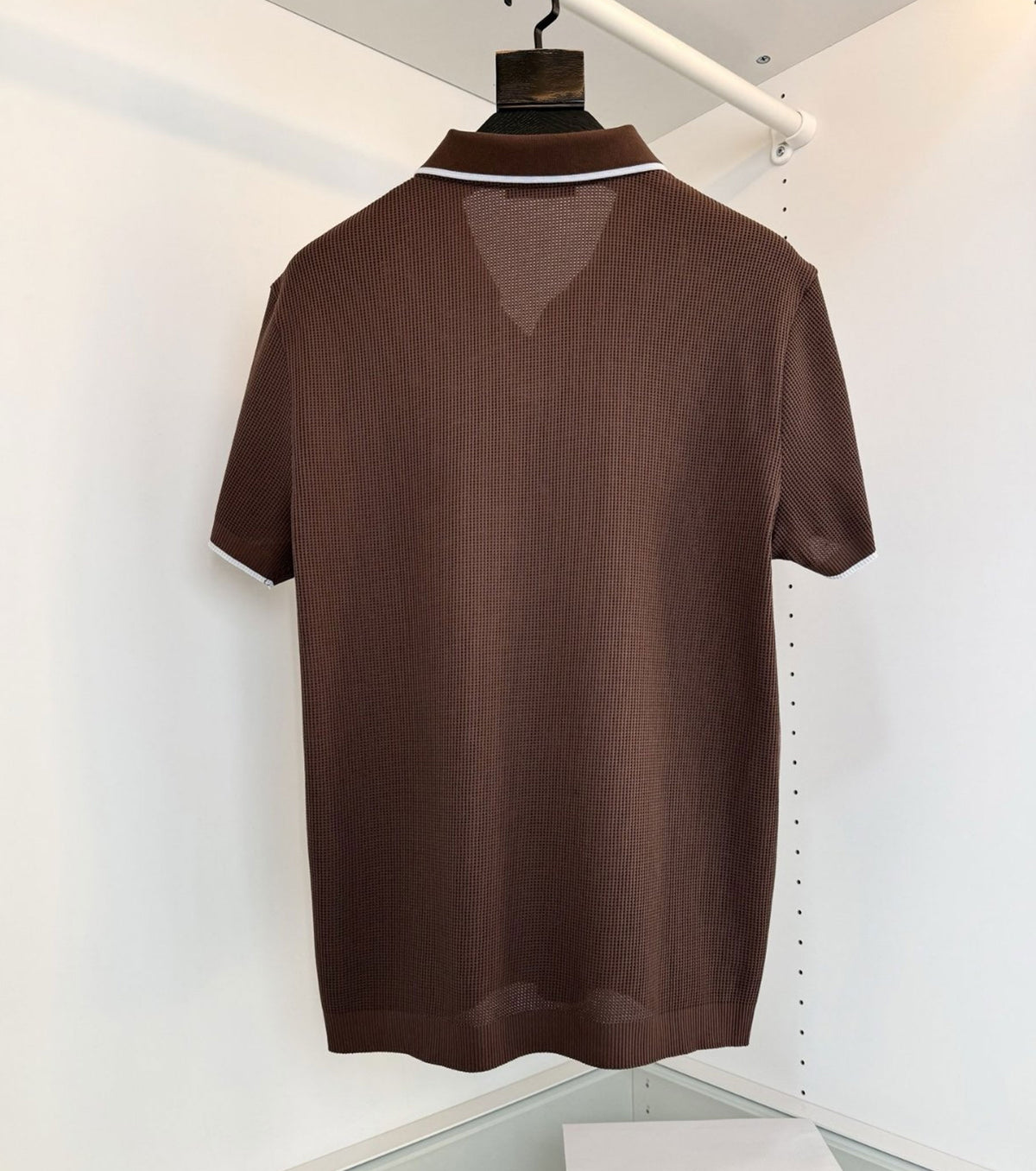 Fine-Knitted Polo T-shirt