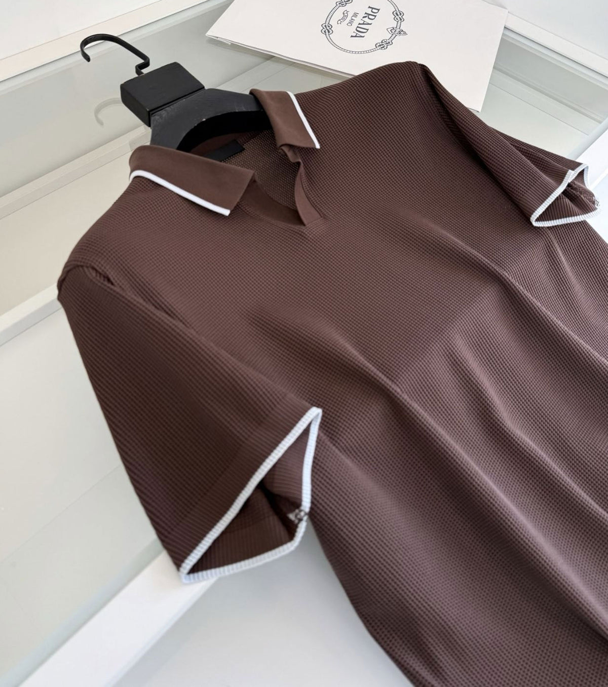 Fine-Knitted Polo T-shirt