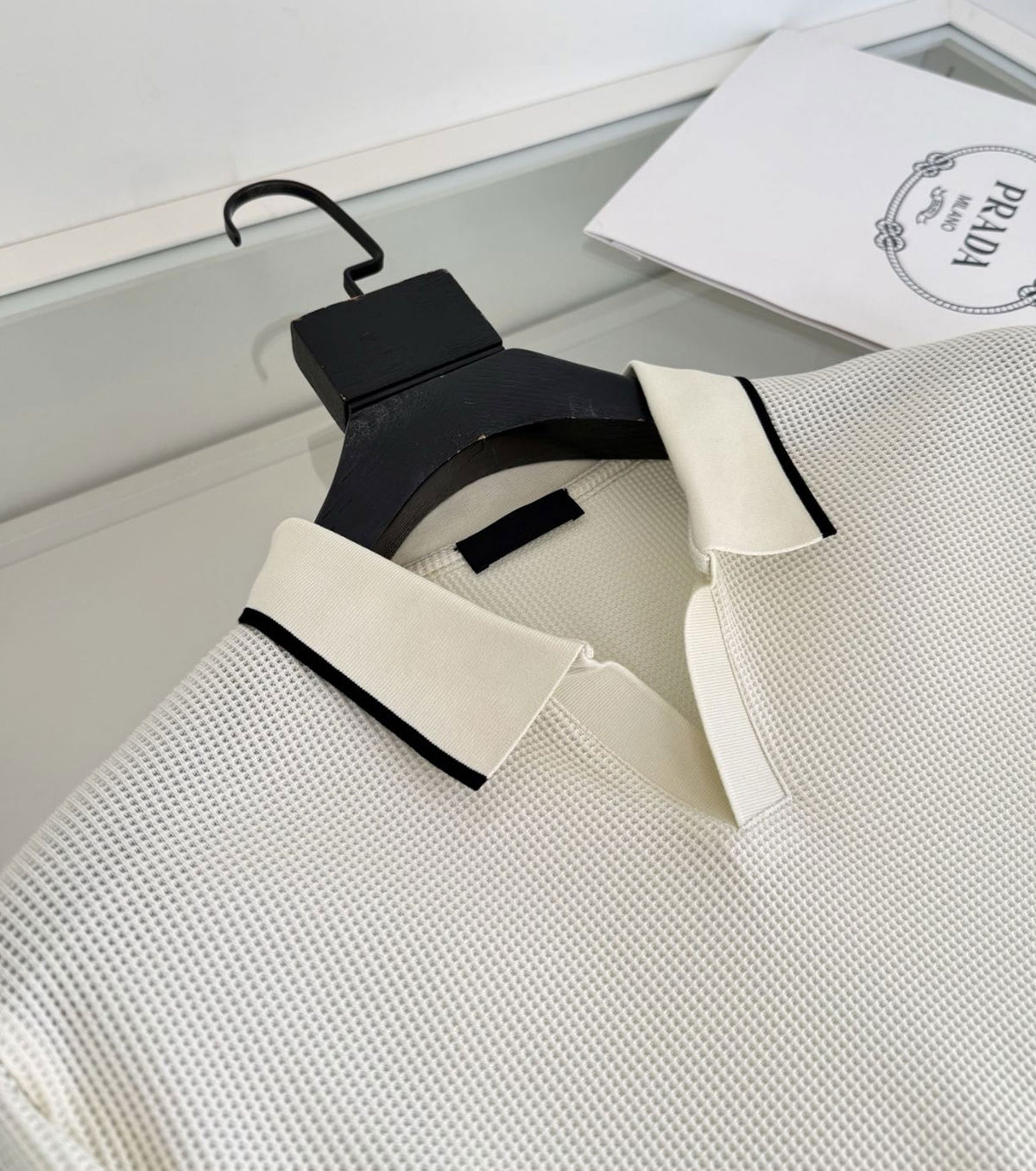 Fine-Knitted Polo T-shirt