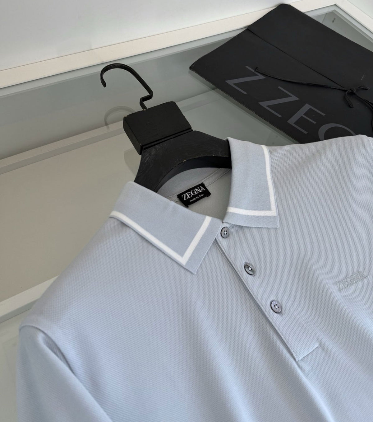 Fine-Knitted Polo T-shirt