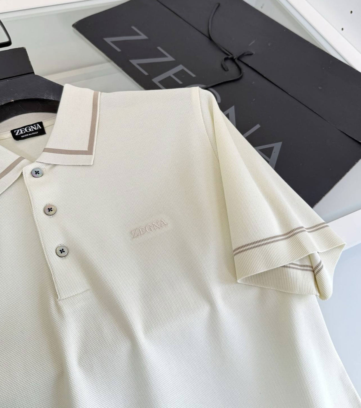 Fine-Knitted Polo T-shirt