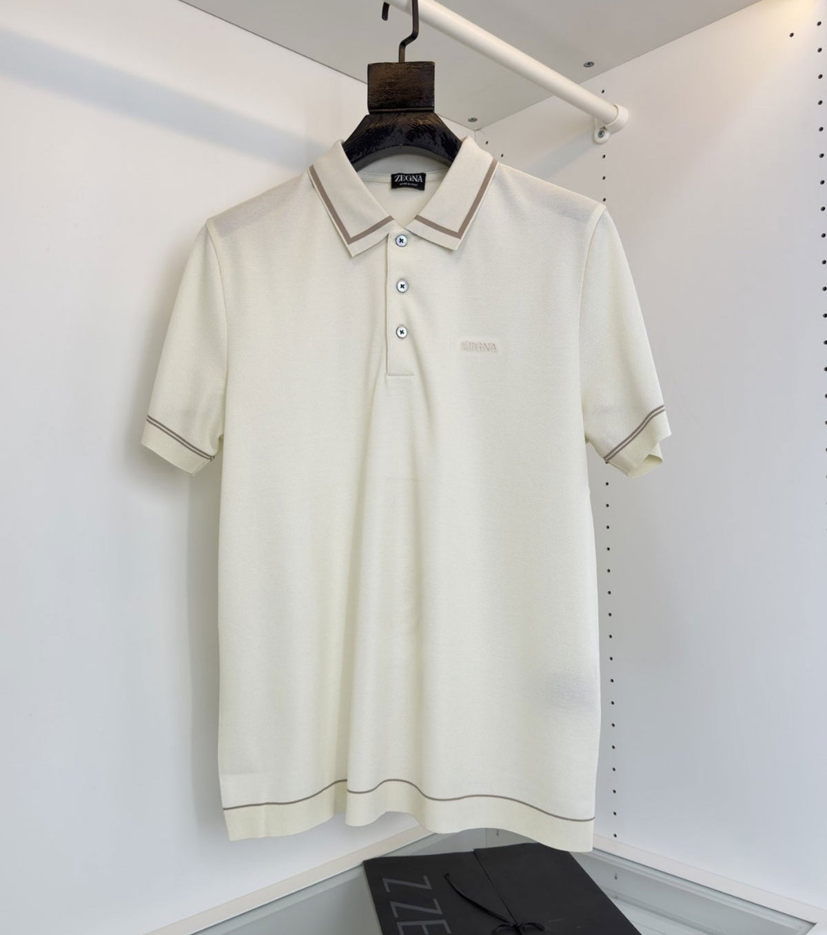 Fine-Knitted Polo T-shirt