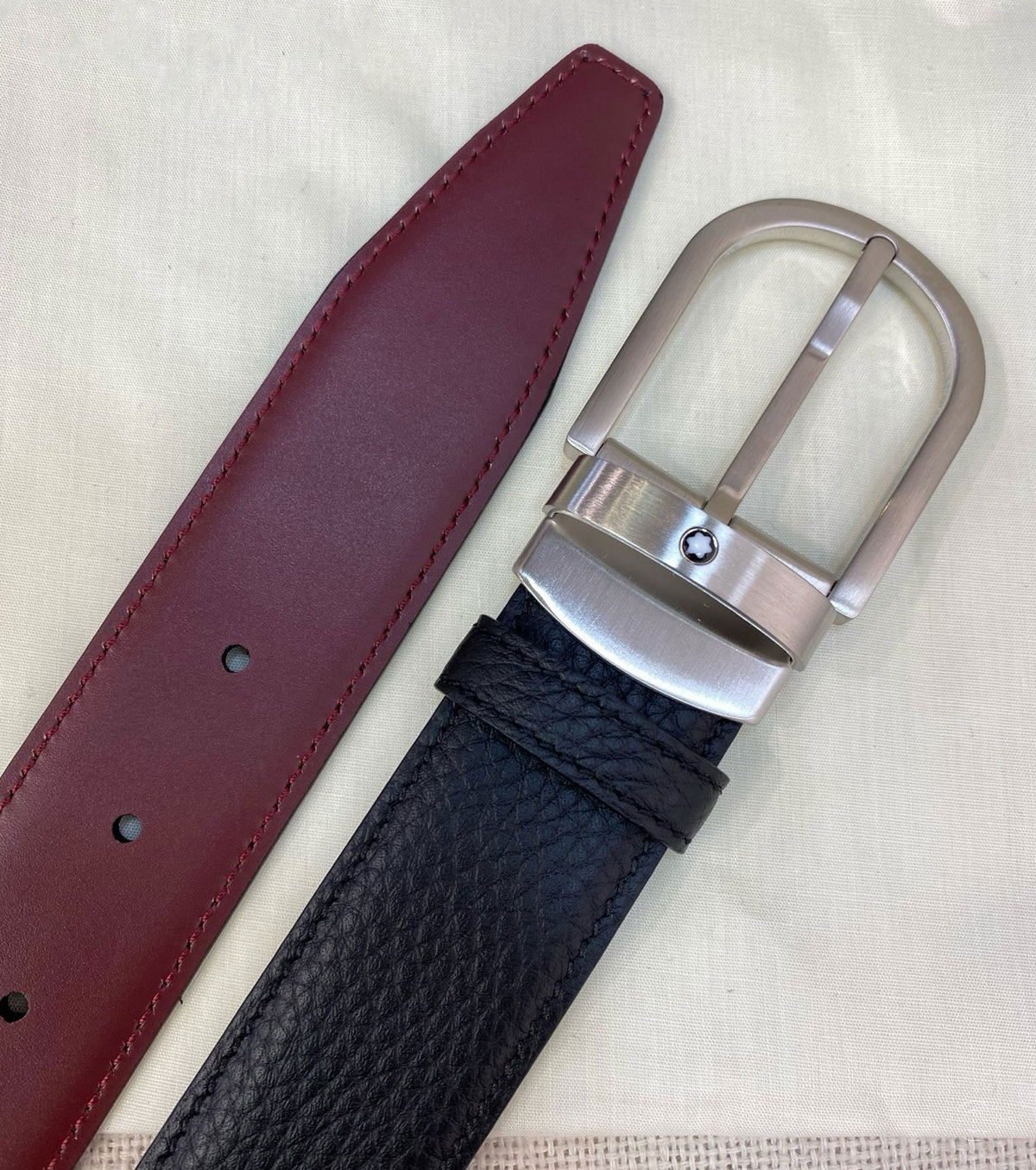 Reversible leather belt