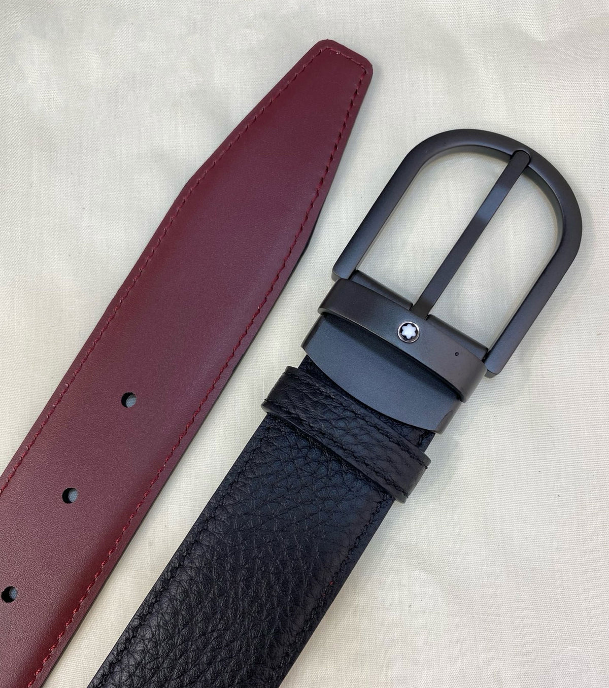 Reversible leather belt