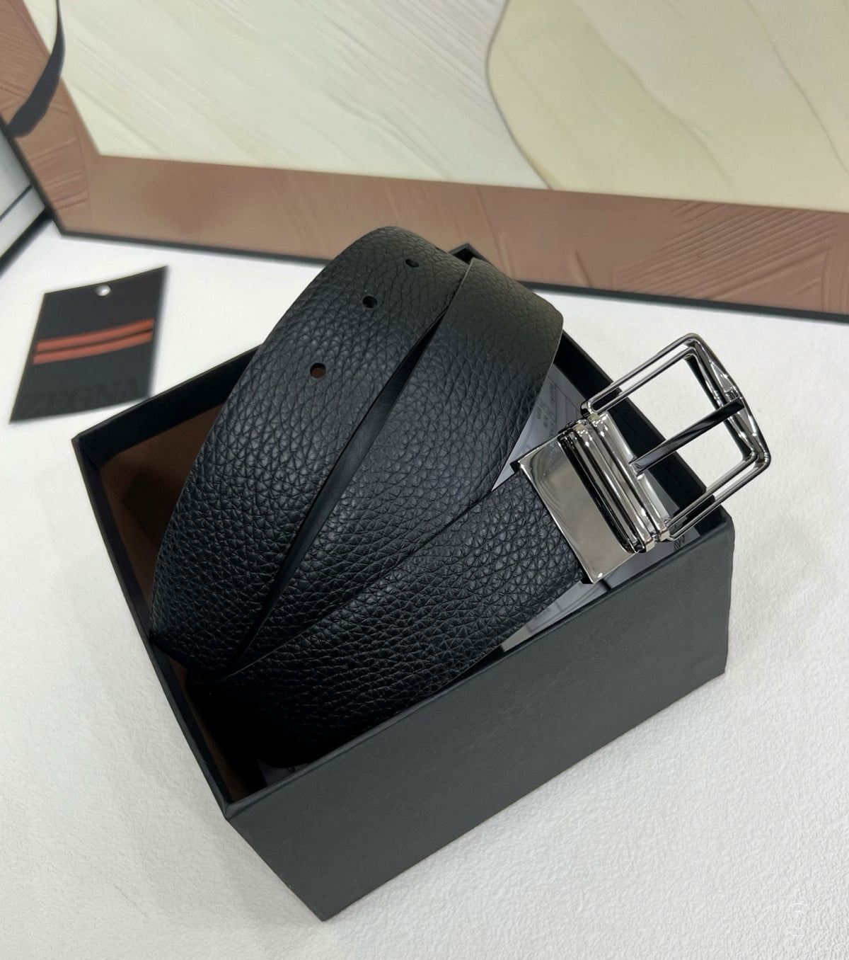 Reversible leather belt