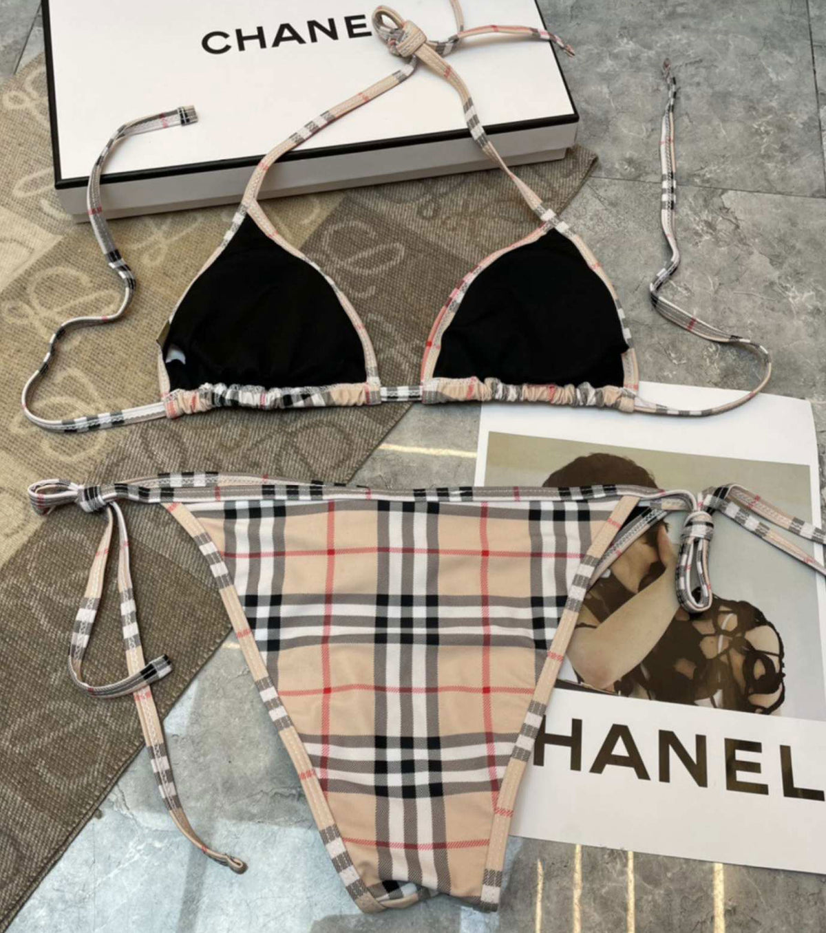 Two-piece Check Bikini