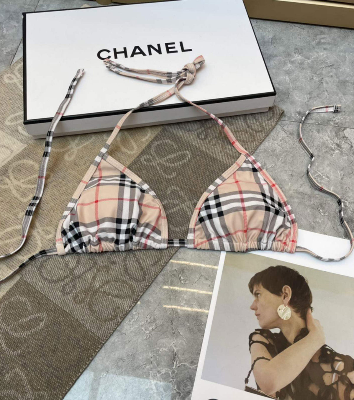 Two-piece Check Bikini