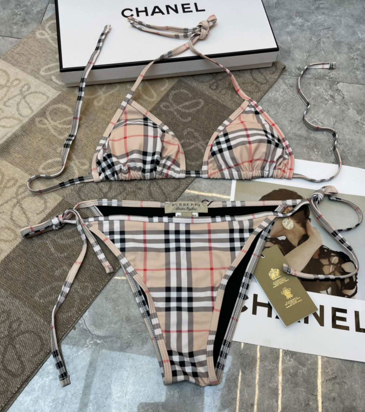 Two-piece Check Bikini
