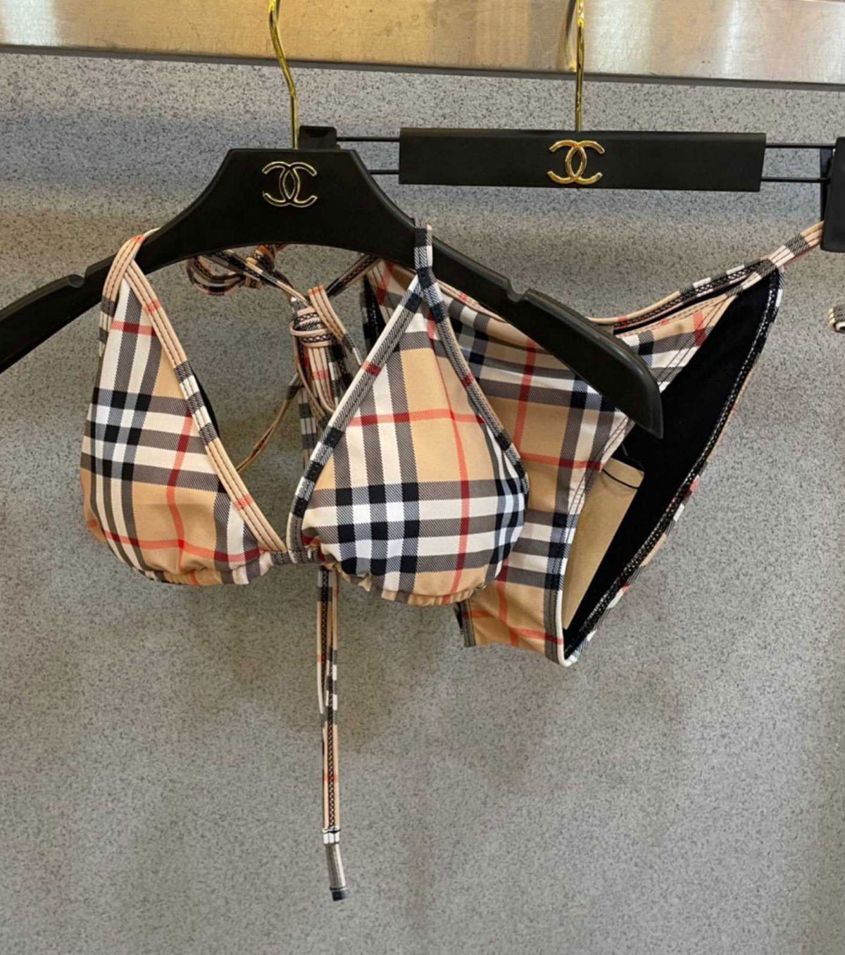 Two-piece Check Bikini