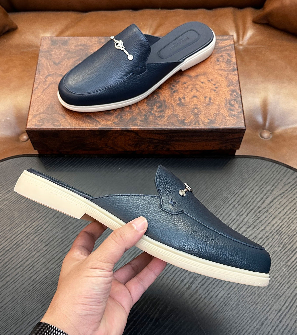 Leather loafers